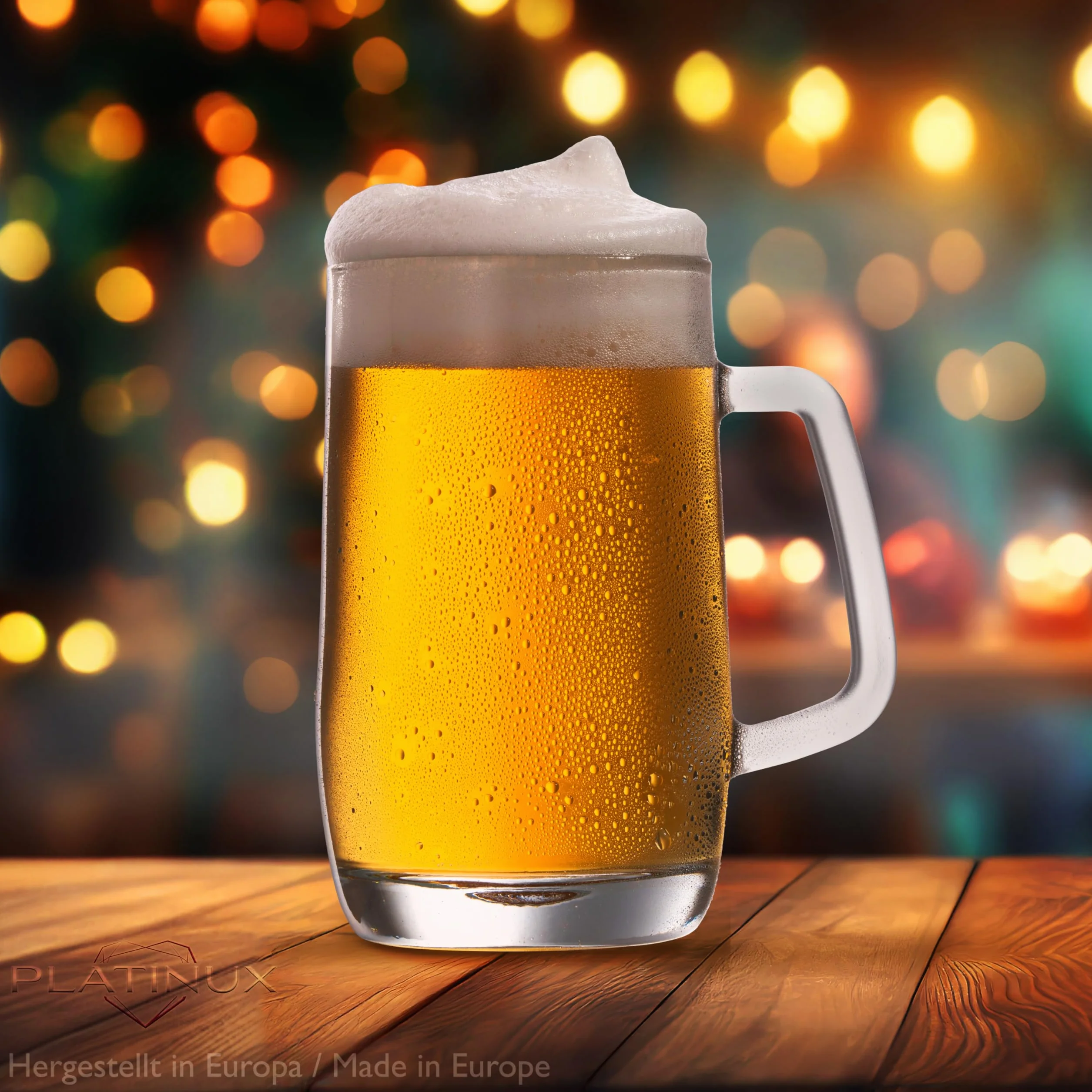 PLATINUX Zestaw 6-częściowy kufel do piwa z uchwytem ze szkła, 500 ml (maks. 580 ml) kufel do piwa kufle do piwa szklanki do piwa 0,5 l kufel do piwa