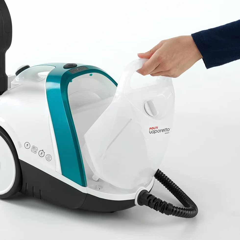 Polti Vaporetto Smart 100_T Steam Cleaner 4 bar myjka wysokociśnieniowa 9 akcesoriów biały turkusowy