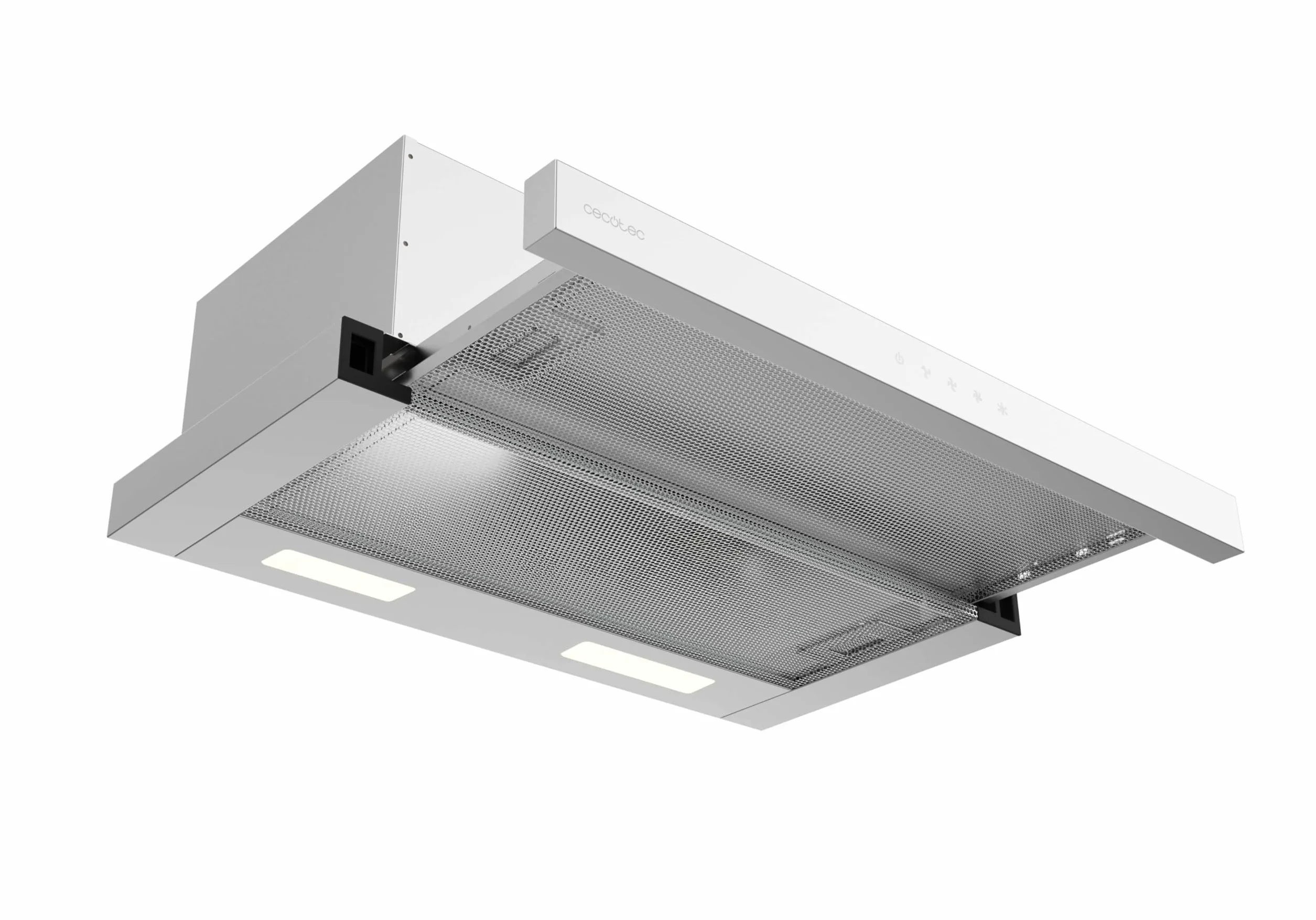 Cecotec Okap teleskopowy 60 cm Bolero Flux TLT 604000 Inox A+++. Przyssawka 415 m3/h, silnik DC, 3 stopnie prędkości, sterowanie dotykowe, wykończenie ze stali nierdzewnej, światło LED, filtry