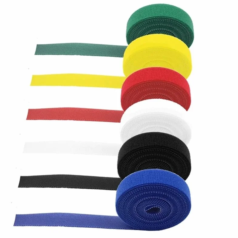 2/10M opaski kablowe wielokrotnego użytku pętla pakiet samoprzylepny zapięcie akcesoria DIY nylonowy pasek organizer klips uchwyt na przewody (żółty, 2 metry - 10 mm) (żółty 2 metry)
