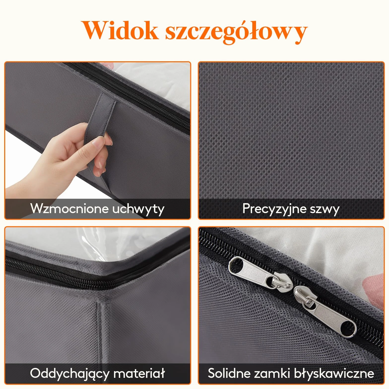 Lifewit Pojemniki Do Przechowywania Pod Łóżko 2 sztuki, Duża Pojemność Torby Do Przechowywania Koców Ze Wzmocnionym Uchwytem, Kołdry, Prześcieradła, Ubrania, Sypialnia, Szafa, Szary