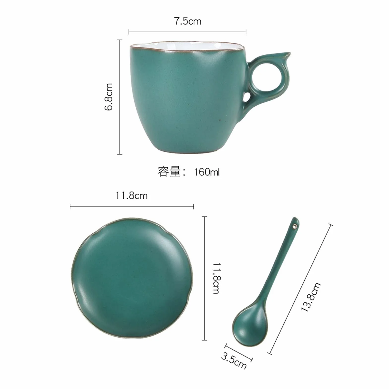 Szklanka Emaliowana, Kawa, Ceramiczny Kubek Do Kawy Z Łyżeczką Do Naczyń, Luksusowy Kubek Do Picia, Kubek Do Herbaty Popołudniowej, Kubek Do Kawy