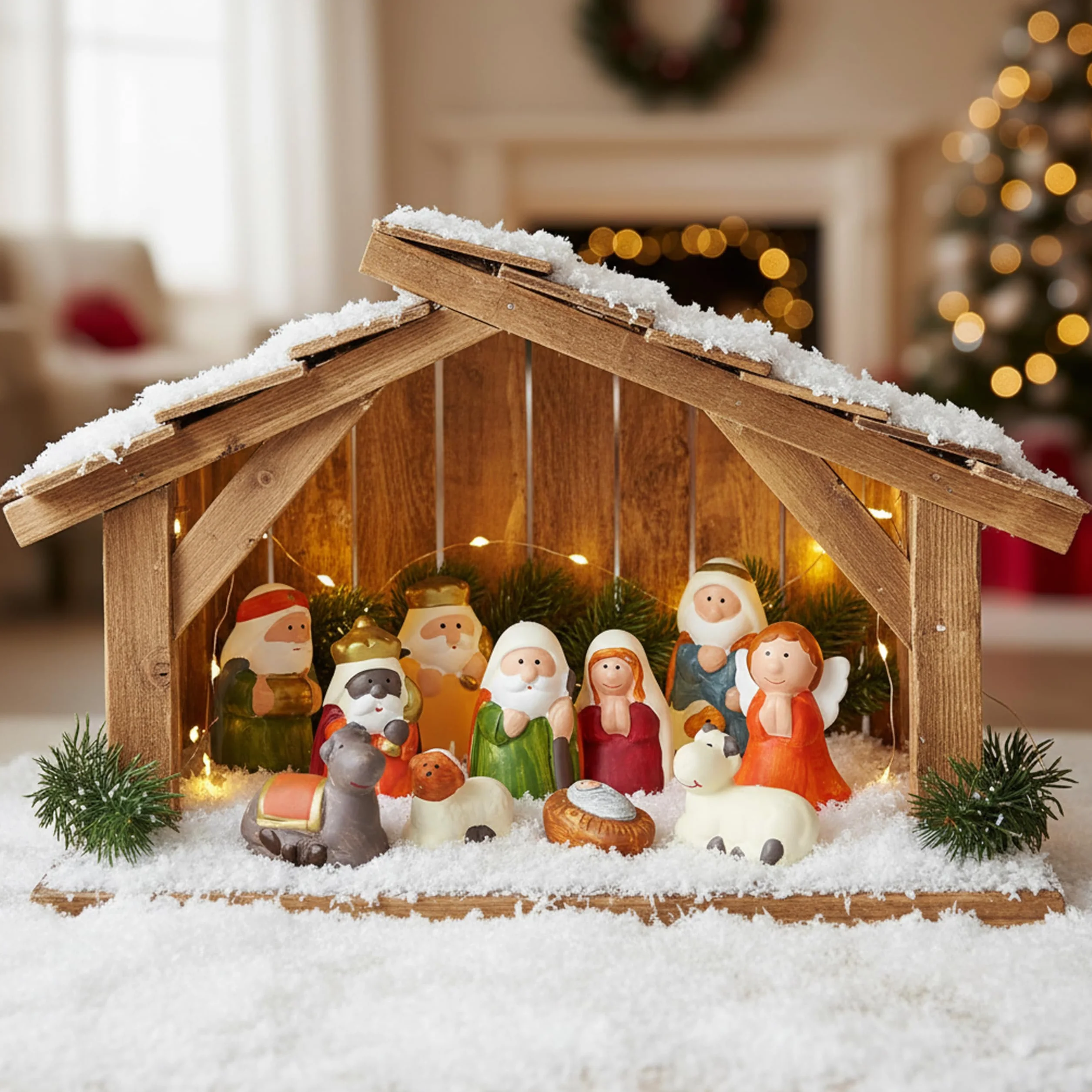 Nordstern Szopka ceramiczna - 11 świątecznych figurek do stajenki i szopki - od 2 do 8 cm