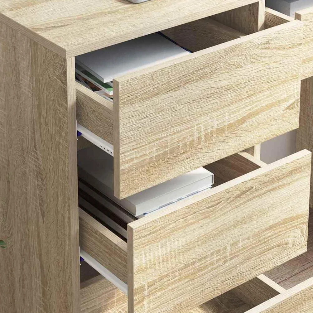 Biurko dąb Sonoma materiał drewnopochodny 90 x 37,5 x 75 cm z szufladą miejsce do przechowywania do domu, biura, gabinetu, ergonomiczne, zajmuje mało miejsca