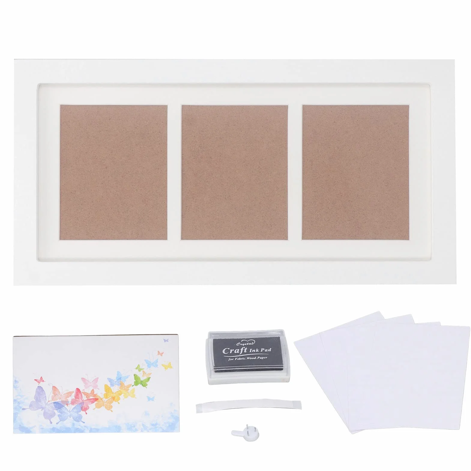 Baby Handprint And Footprint Kit, Noworodek Handprint i Footprint Photo Frame Zestaw Pamiątkowy Baby Footprint Frame Biała Ramka na Zdjęcia DIY Hand Footprint Kit dla Noworodków