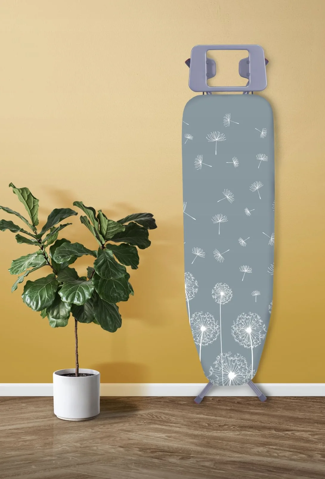 Składana deska do prasowania Basic, 114 x 34 cm, z metalową siatką, podkładką z pianki 5 mm i półką na żelazko, antypoślizgowe nóżki