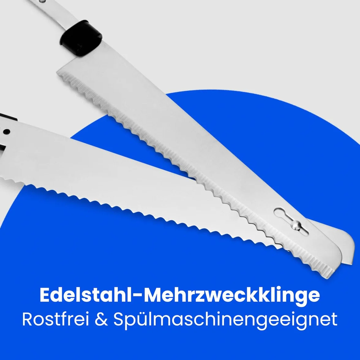 Clatronic® Nóż elektryczny do precyzyjnego krojenia wszystkich produktów spożywczych, w tym mrożonych produktów, nóż elektryczny z pracą o niskim poziomie hałasu i wibracji, nóż kuchenny z pudełkiem