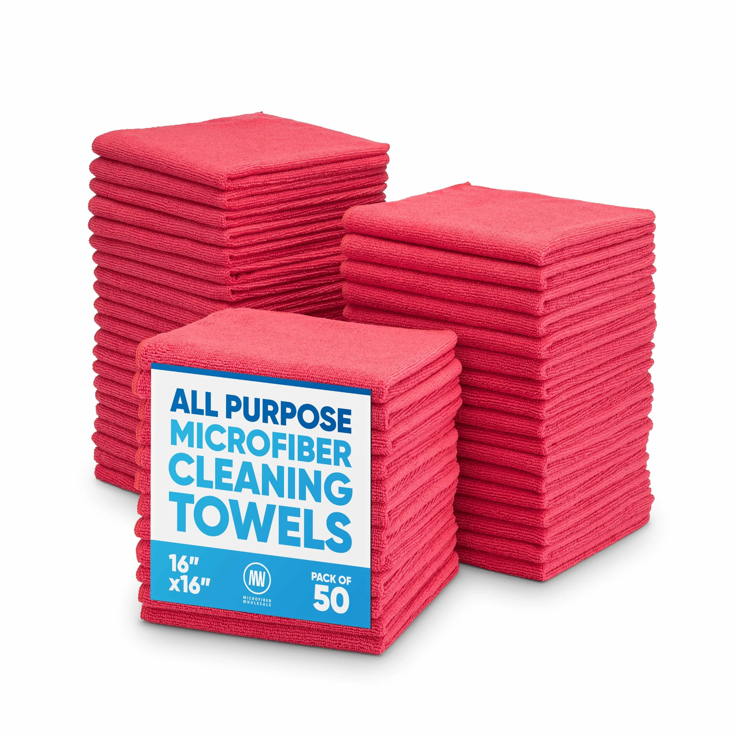 Microfiber Wholesale 54 szt. ekonomicznych uniwersalnych ręczników z mikrofibry duże 40 cm x 40 cm | bez kłaczków i wielokrotnego użytku | Duże ściereczki z mikrofibry