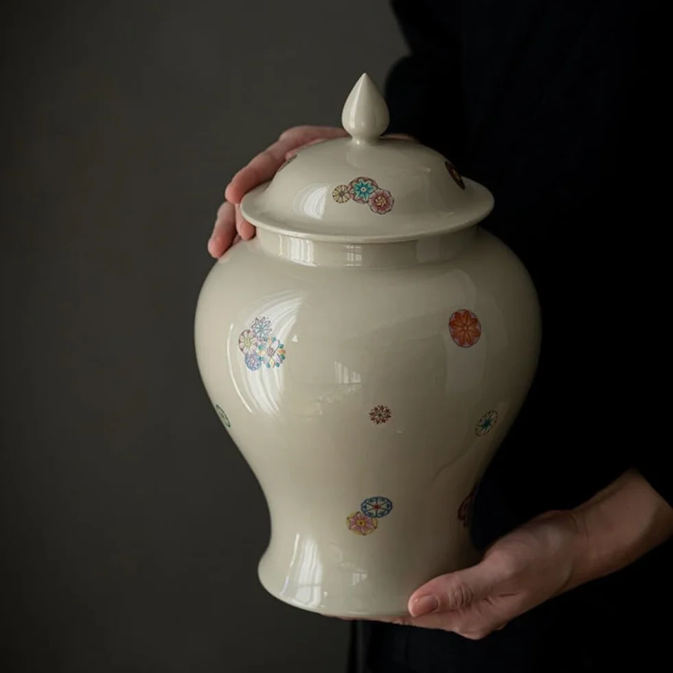 CMBSSTFC Pojemnik na herbatę Ceramiczny pojemnik do przechowywania luzem herbaty Słoik Duży, szczelnie zamknię słoik Słoik do przechowywania herbaty o dużej pojemności Zestaw herbaciany Pojedynczy