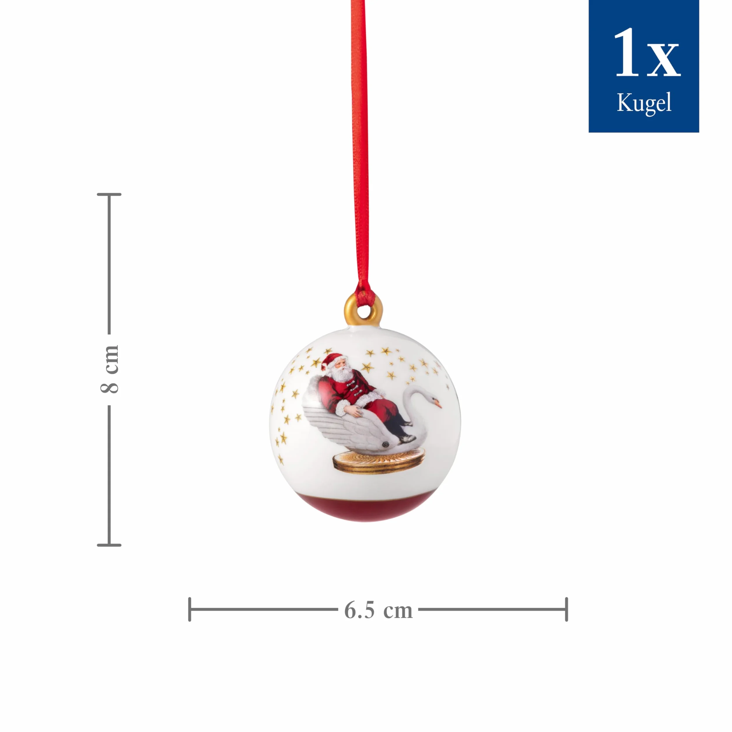 Villeroy & Boch – Annual Christmas Edition, ozdoba, bombka, edycja 2024, porcelana Premium, ekskluzywny przedmiot kolekcjonerski, 6,5 x 6,5 x 8 cm