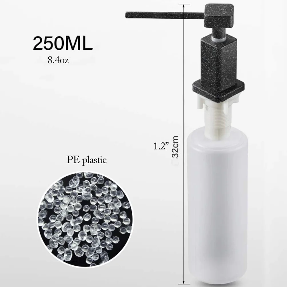 Dozownik mydła w kuchni, mosiężny blat, pompa dozująca balsam do naczyń w płynie 250 ML / 8.4 uncji Butelka na mydło Wbudowana ręczna pompa do zlewozmywaka Dozowniki mydła