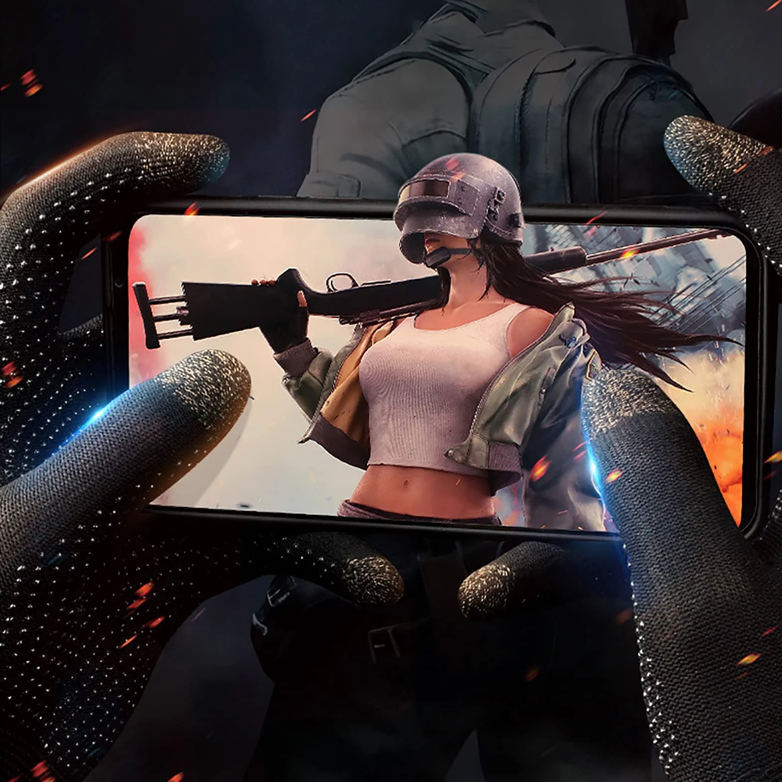 Rękawice dotykowe antypoślizgowe, odporne na pot, do gier na telefon komórkowy PUBG