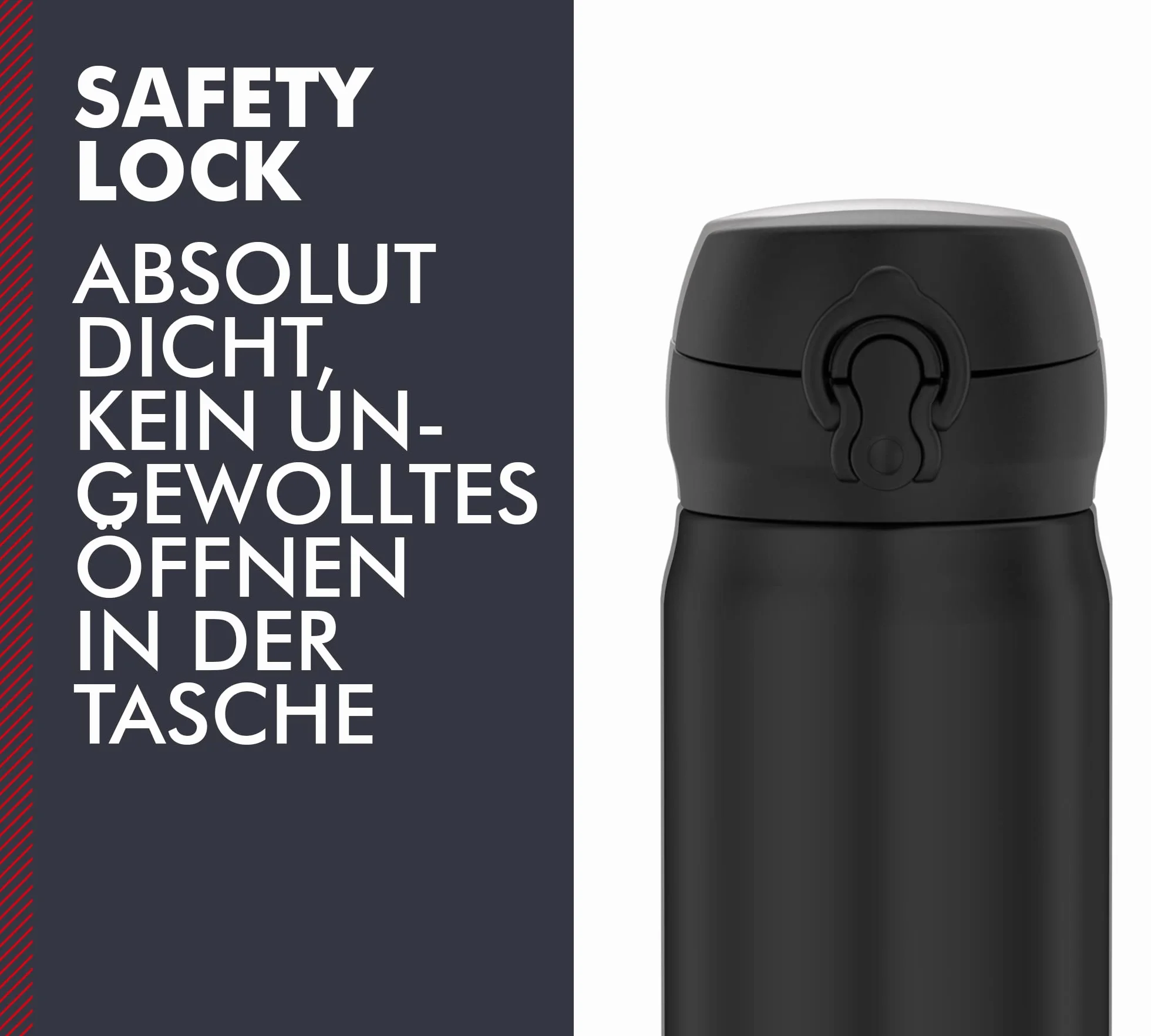 THERMOS ULTRALIGHT BOTTLE 0,75 l, Charcoal Black, termoizolacyjna butelka ze stali nierdzewnej z pokrywką Safe Flow Lid, 10 h gorąca/20 h zimna, nadaje się do mycia w zmywarce, nie zawiera BPA