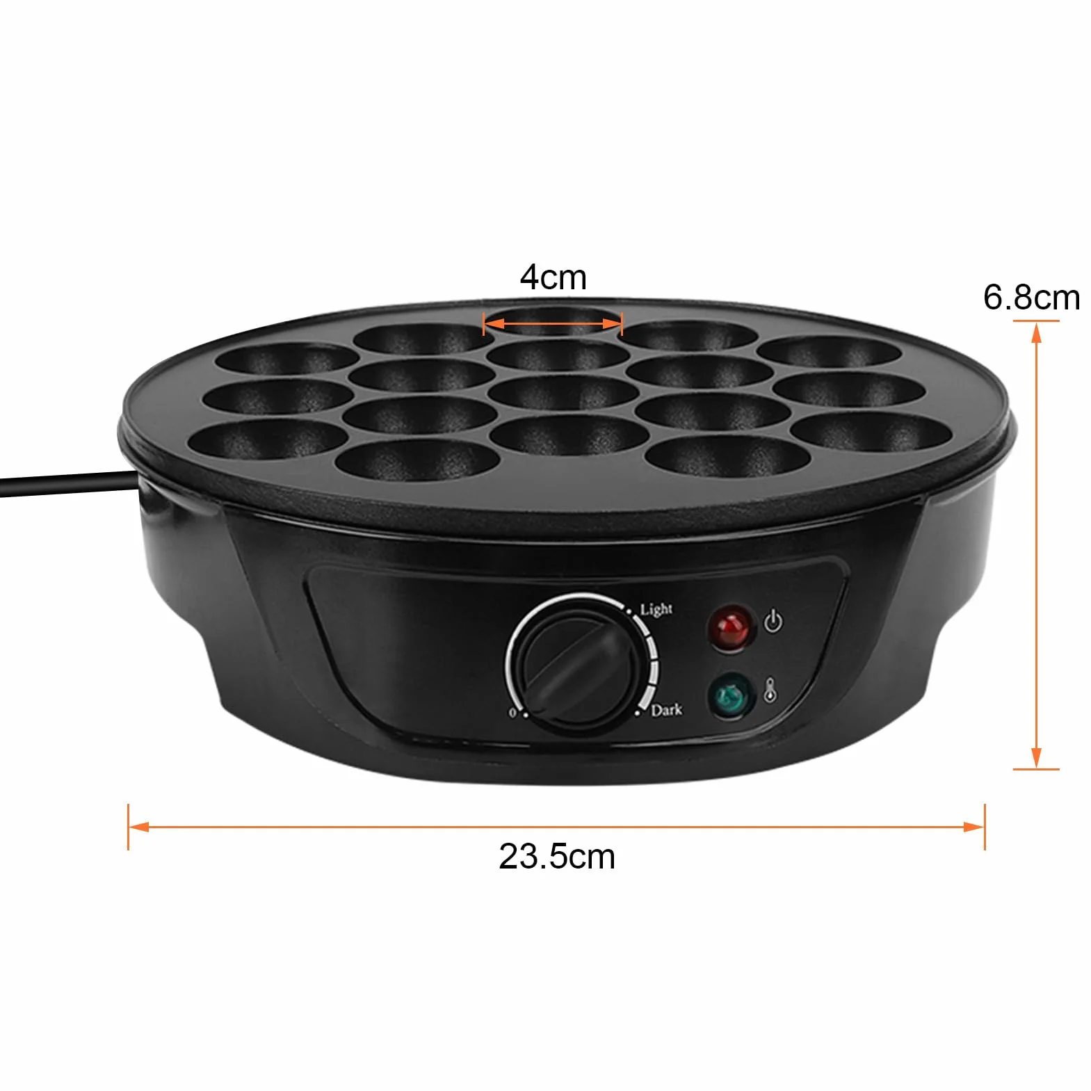 Ejoyous Takoyaki Maker, 18 siatek gospodarstwa domowego, ośmiornica, mini elektryczna, forma do pieczenia, szybka maszyna śniadaniowa (UE)