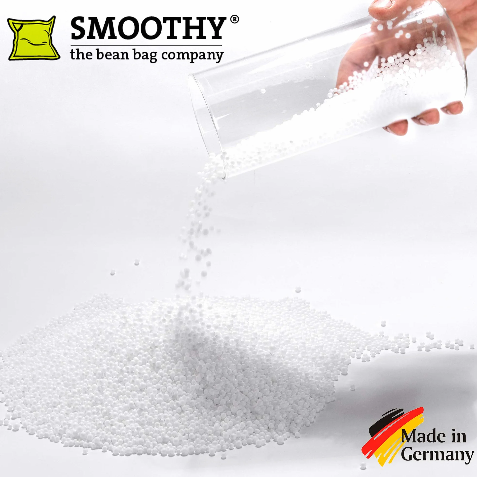 SMOOTHY® Koraliki Styropianowe EPS 200 l – Wypełnienie Worka z Fasolą | Kulki EPS 1–3 mm, 18 kg/m³, trudnopalne B1, bezzapachowe – do worków, poduszek i legowisk dla psów