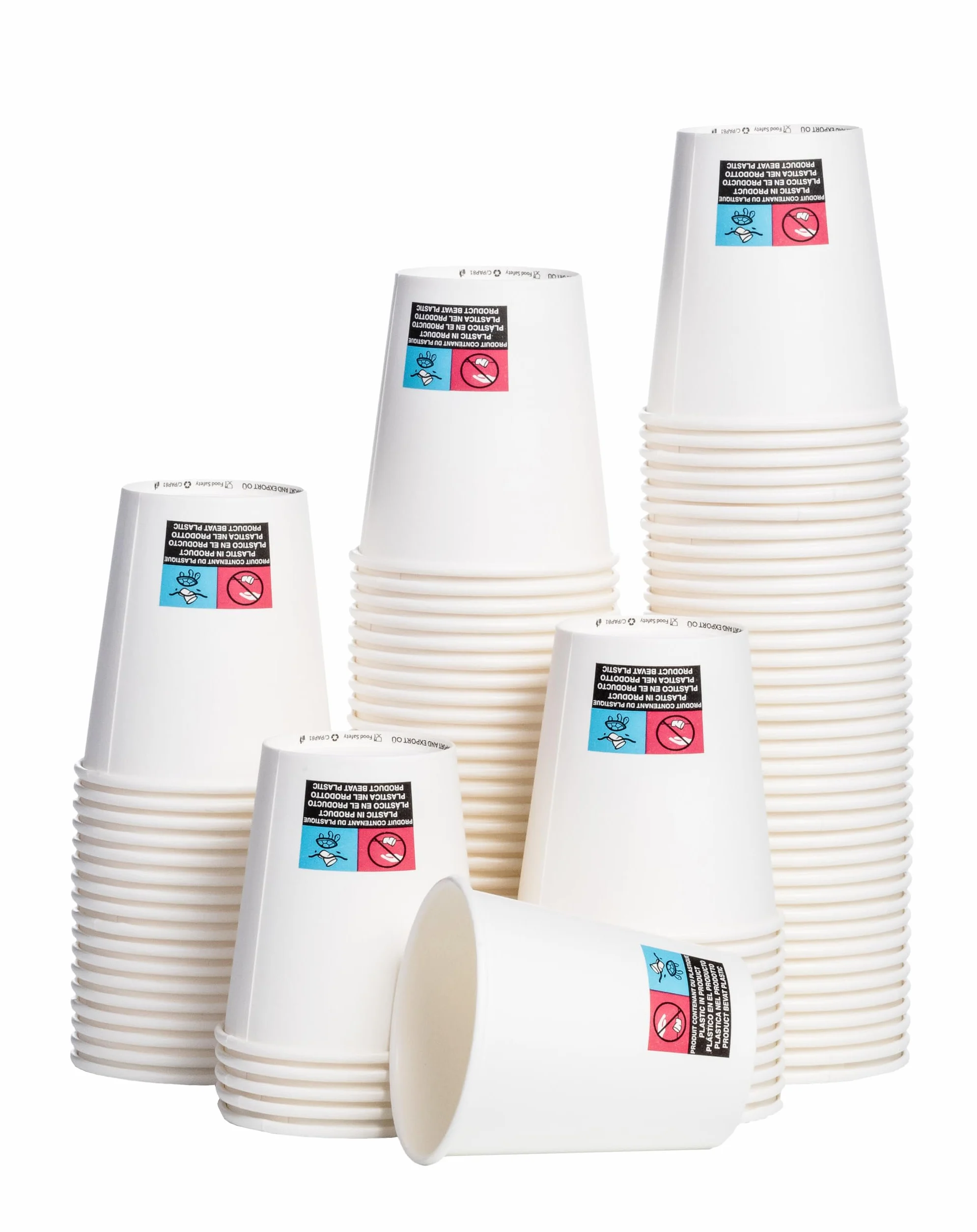 100 białe kubki papierowe 200ml, biodegradowalne i kompostowalne, kubki jednorazowe papierowe na gorące i zimne napoje, wodę, herbatę, urodziny, koktajle, gin-tonic, kawę, białe filiżanki