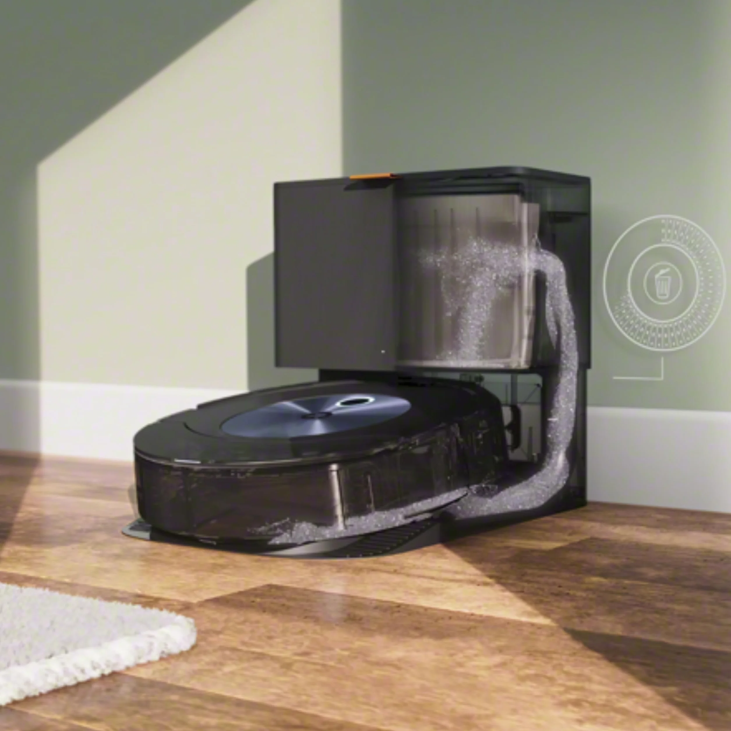 Irobot Roomba Combo J7+ Robot odkurzający z łącznością Wi-Fi z funkcją automatycznego usuwania brudu i zasysaniem podnoszącym oraz 2 gumowymi szczotkami głównymi do wszystkich powierzchni