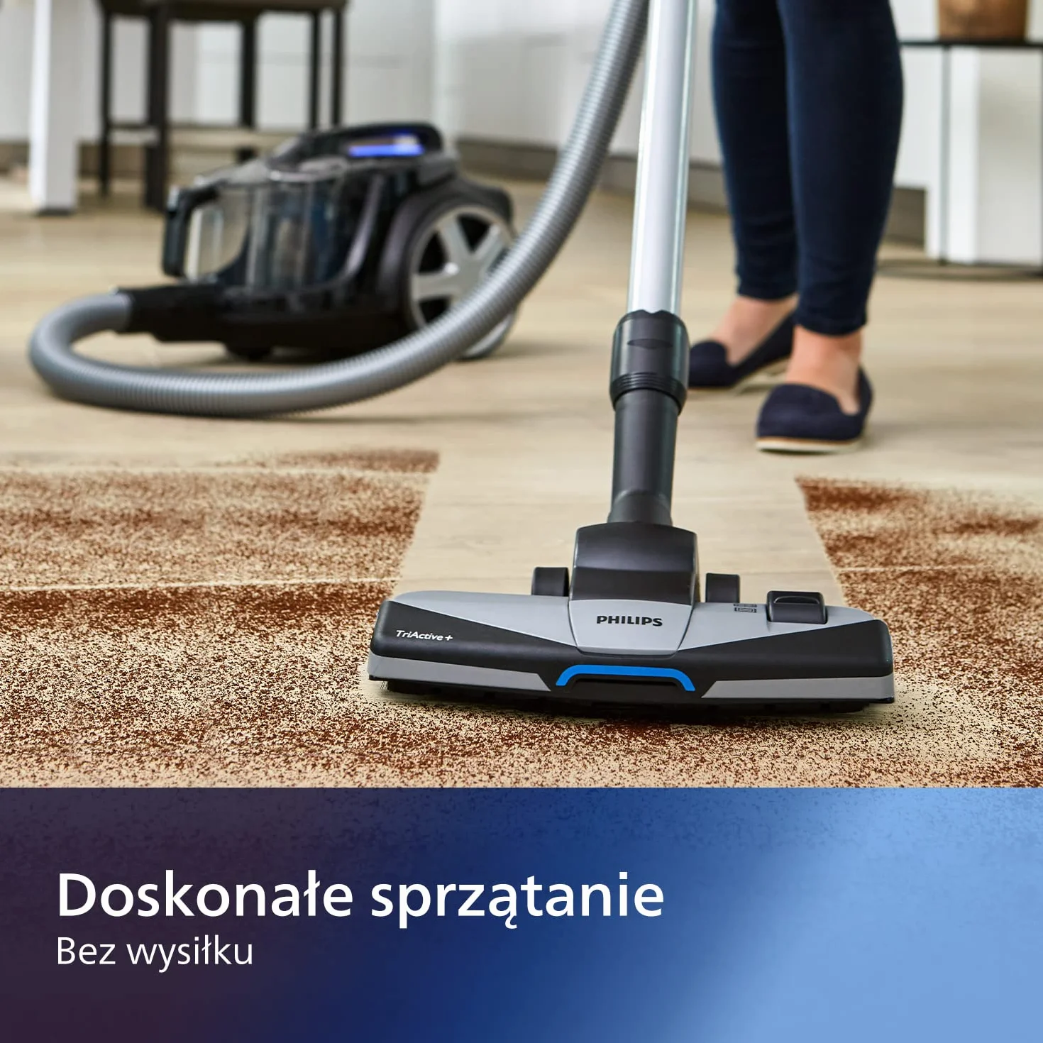 Philips Seria 7000 Odkurzacz Bezworkowy PowerPro Expert - Moc 900W, Filtr Allergy H13, Technologia PowerCyclone 8 i AllergyLock, Nasadka TriActive+, Zasięg 10 m, 2 l pojemnik (FC9741/09)