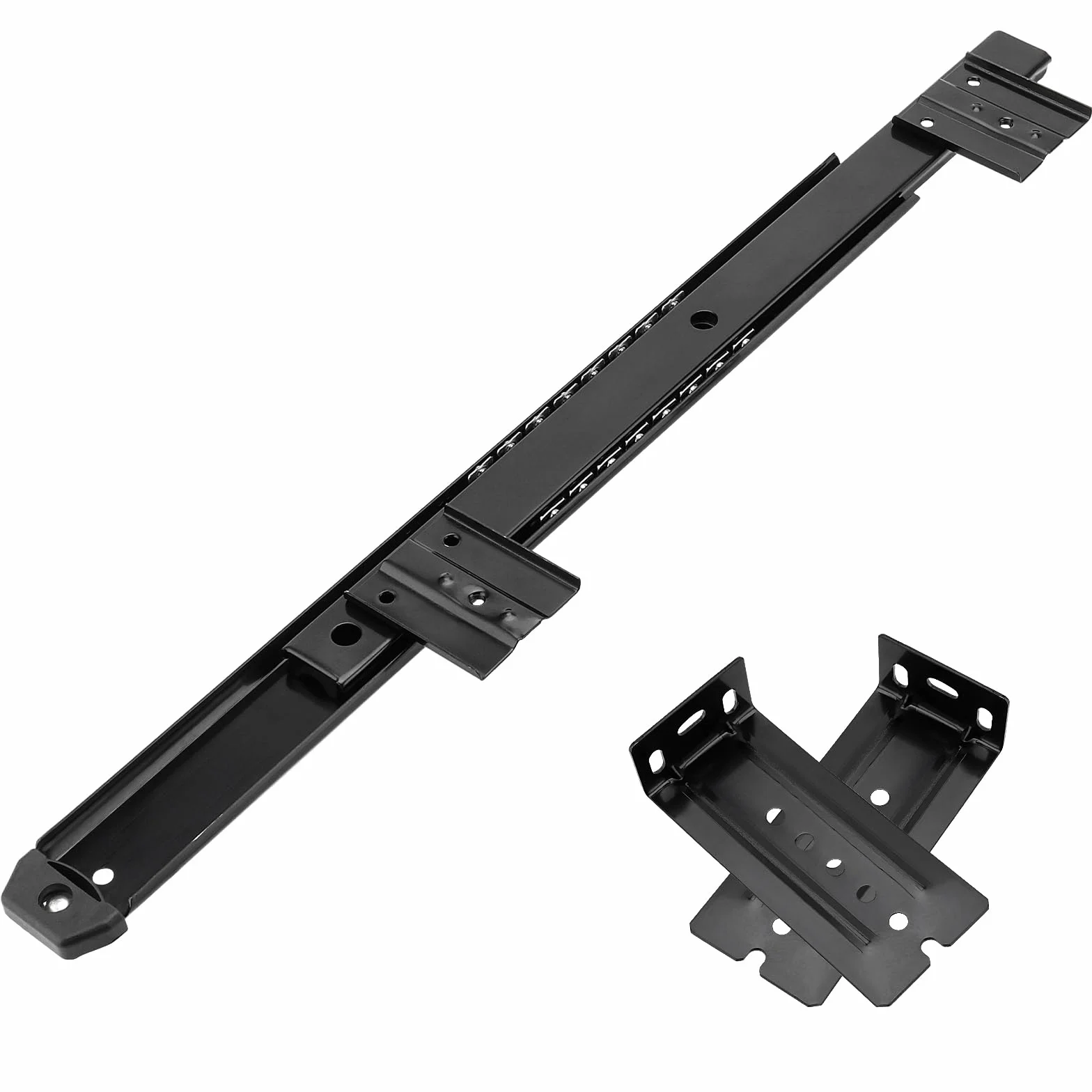 1 para (zestaw 2 szt.) 350 mm wysuwana pó?ka na klawiatur?, wysuwana szuflada na klawiatur?, prowadnice z ?o?yskiem kulkowym, do klawiatury, myszy, laptopa, czarna ze ?rub?