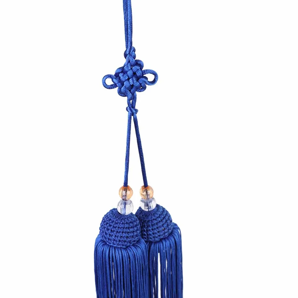 Zerodis Taiji Sword Tassel Kung Fu Akcesorium Krótki Styl Silk Materiał z 2 Kolorami do ćwiczeń Taiji i Dekoracji Brelingu (Królewski niebieski sztylet)