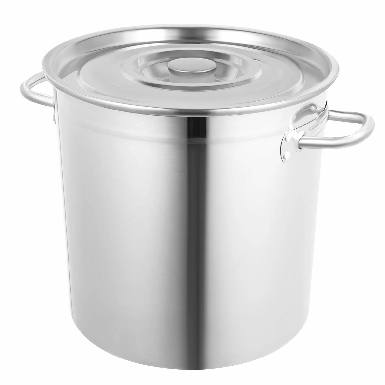 Duży garnek do zupy ze stali nierdzewnej, 35 l, stal nierdzewna 201, grubość płyty 1 mm, gulasz uniwersalny z uchwytami z zimnego metalu, pokrywka do wszystkich rodzajów kuchenek, duży zestaw garnków