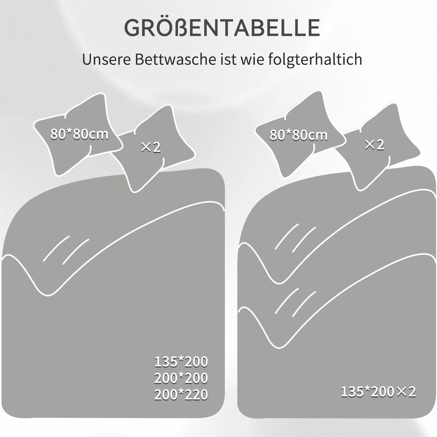 Bailix Premium Komplet pościeli z muślinu 200x220, 3-częściowy, 100% bawełna, oddychająca i nie wymaga prasowania, poszwy na kołdry 200x220cm + 2 poszewki na poduszki 80x80cm, zestawy pościeli