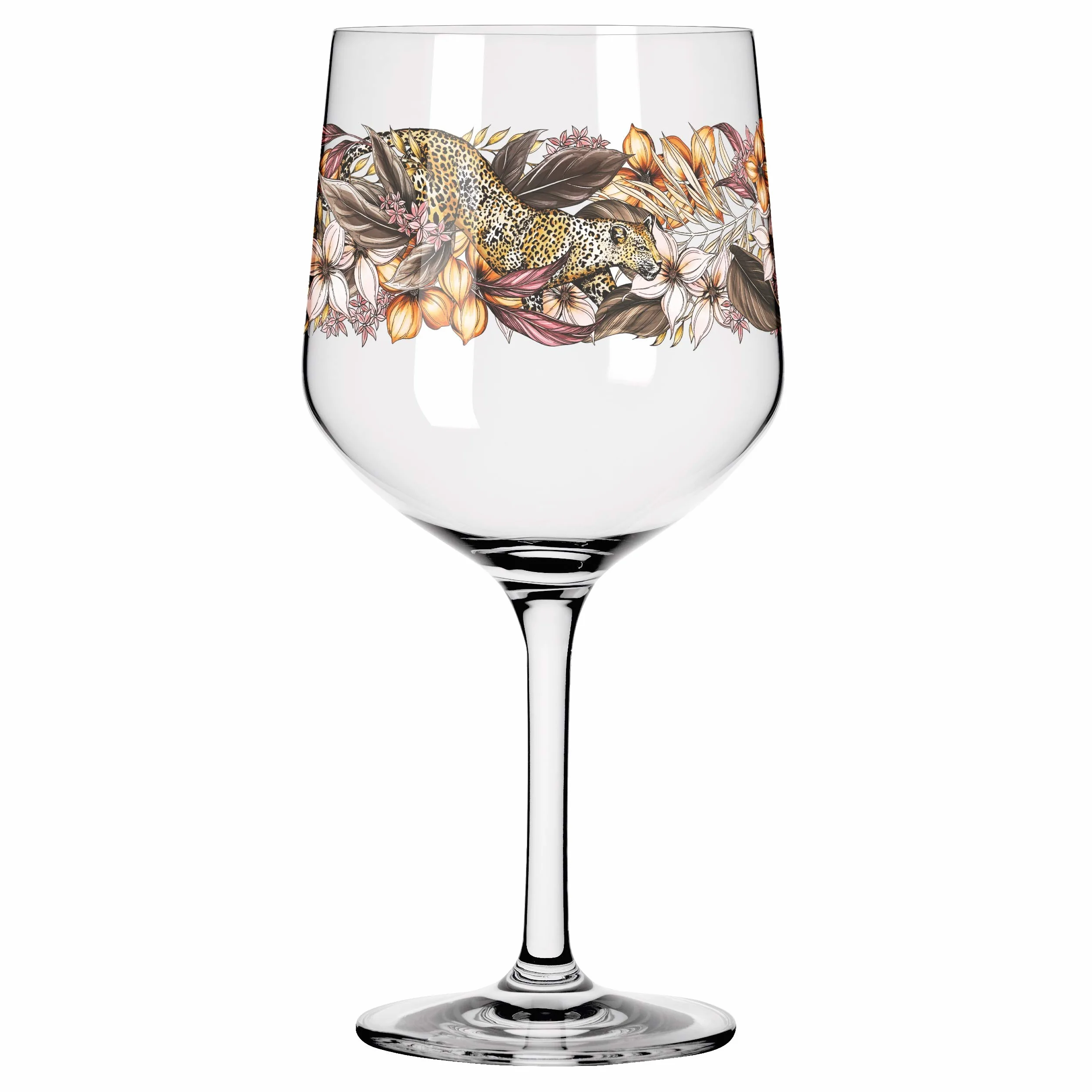 RITZENHOFF 3691002 Kieliszek do ginu, 700 ml, seria Shadow Fauna, zestaw nr 2, 2 sztuki, lampart i sowa - Made in Germany