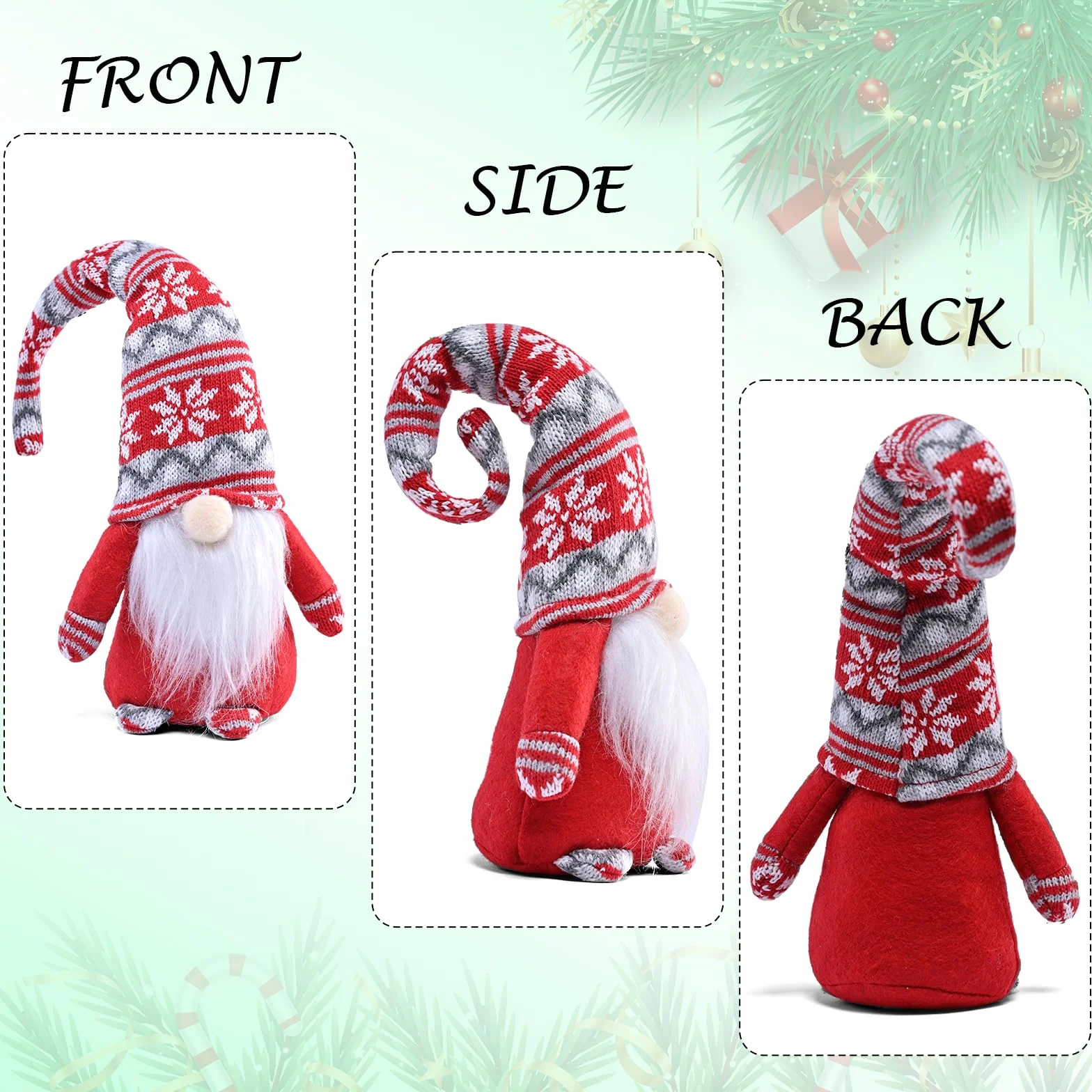 Świąteczny skrzat, figurki skrzatów do dekoracji świątecznych, 42 cm wysokości Santa Tomte Gnome do dekoracji świątecznych