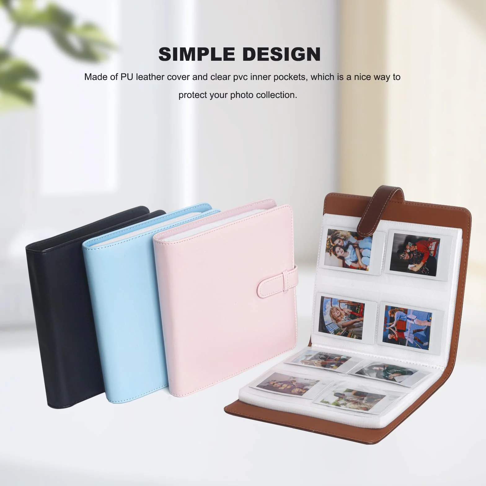 Album fotograficzny z 288 kieszeniami kwadratowymi do aparatu Fujifilm Instax Square SQ40/SQ1/SQ6/SQ10/SQ20/SP-3 (brązowy)