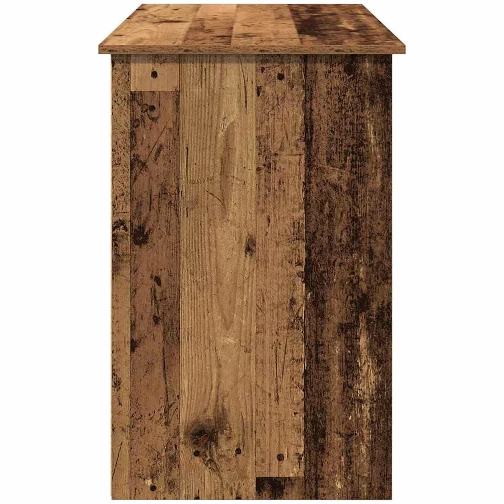 Biurko o wyglądzie starego drewna z materiału drewnopochodnego 102 x 50 x 75 cm, blat stołu z miejscem do przechowywania, do komputera, gabinetu, biura, domu, porządku