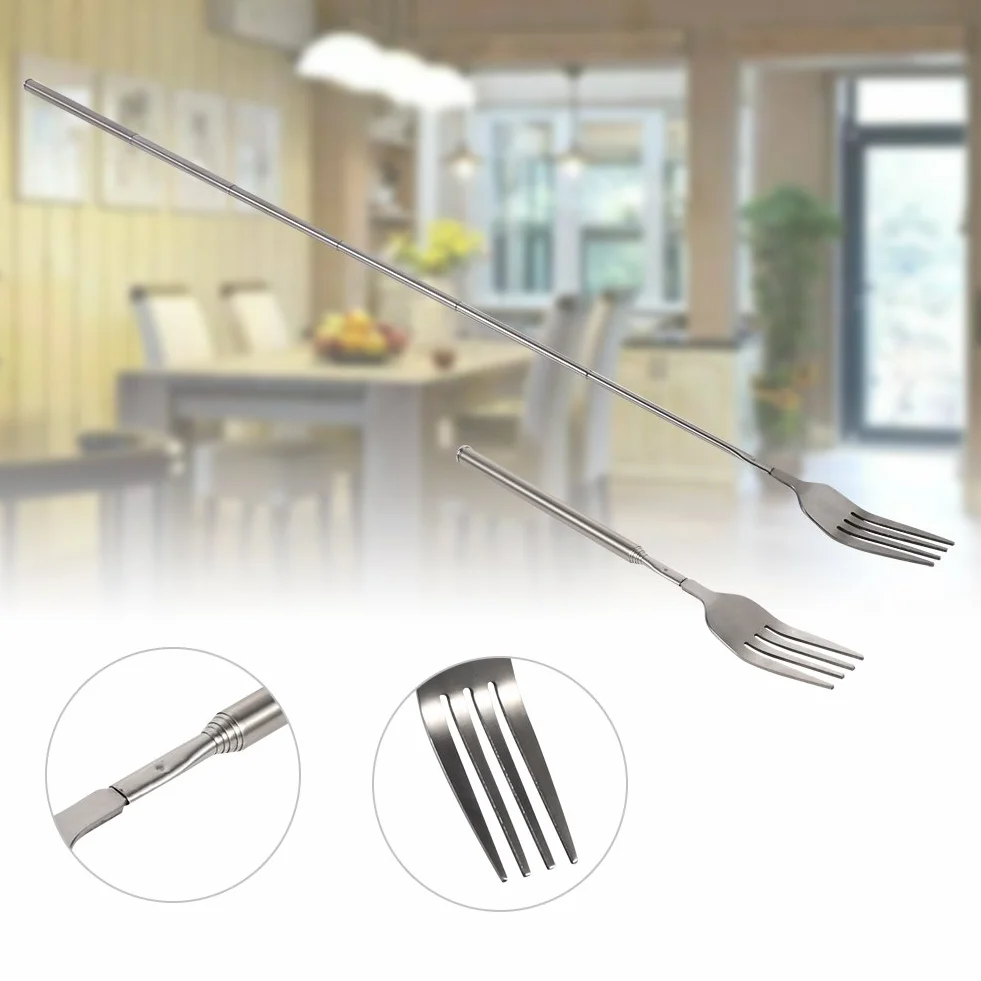 Widelec Amazon Basics Widelec ze stali nierdzewnej 22,1~64,6 cm (8,7~25,4 cala) Wysuwany srebrny