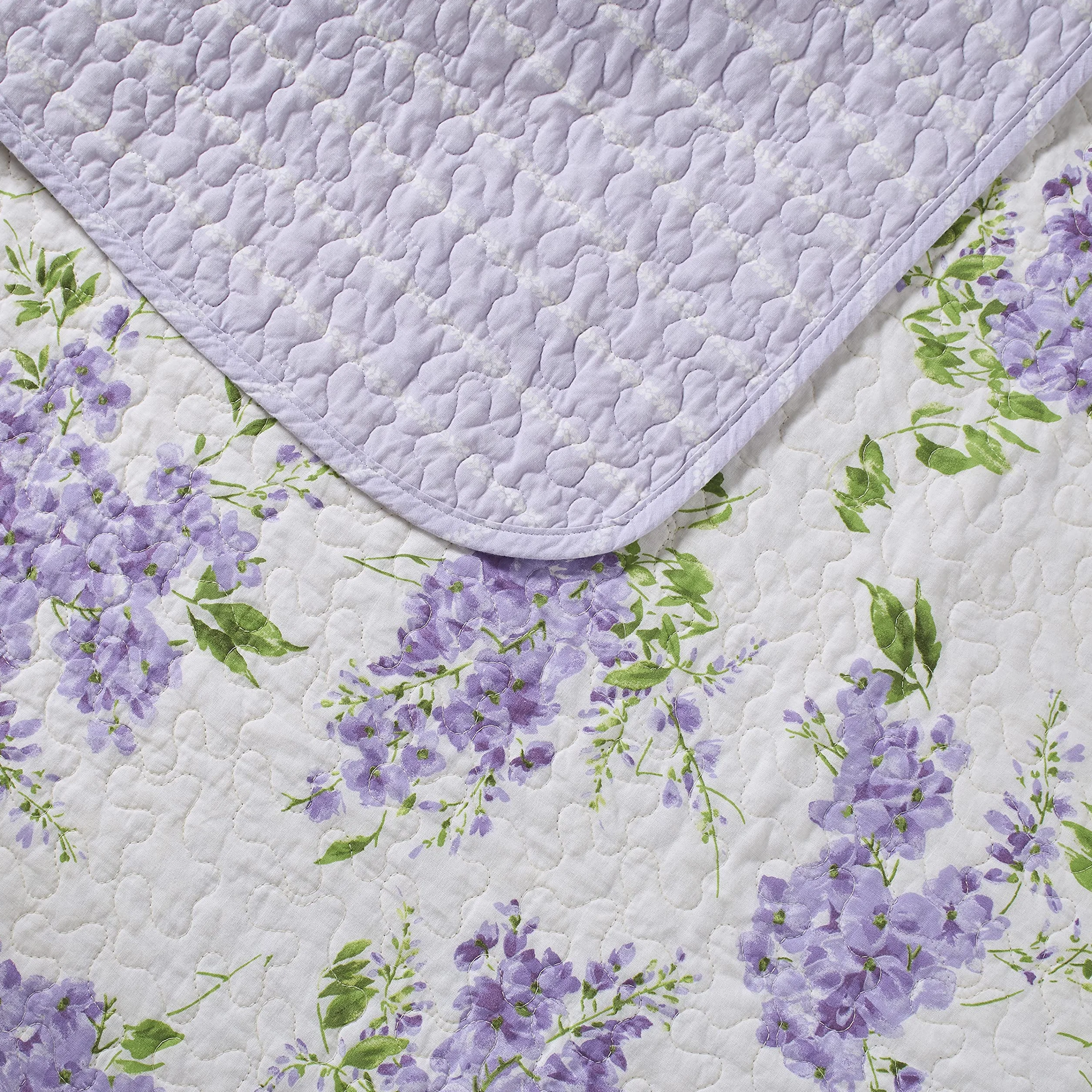 Laura Ashley Home Keighley Collection Zestaw kołder 100% bawełna dwustronna pościel podwójna liliowa