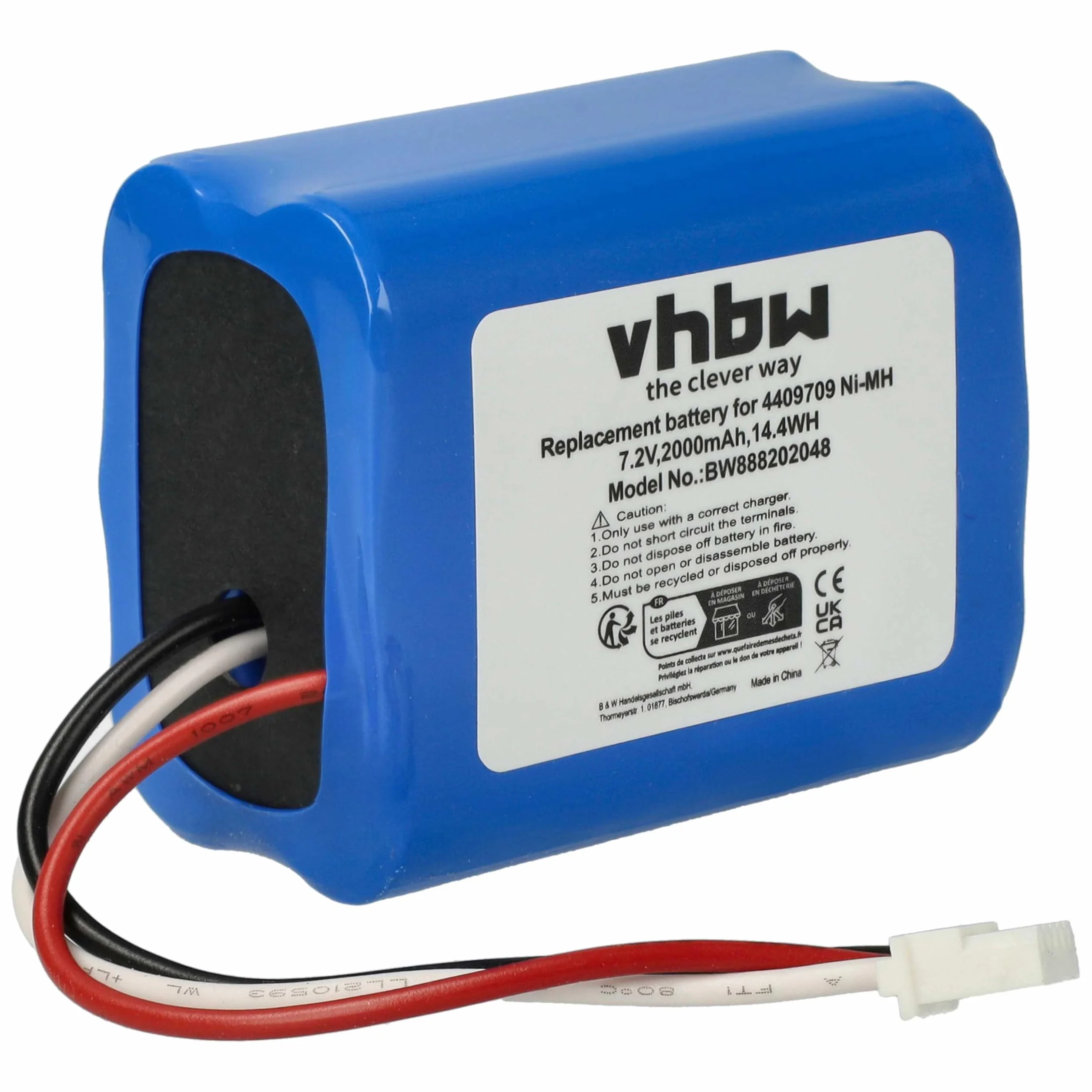 vhbw Akumulator kompatybilny z iRobot Braava 2000, 300, 380, 380T, 381, 390, 390T Home Cleaner Home Cleaner robot domowy (2000 mAh, 7,2 V, NiMH)