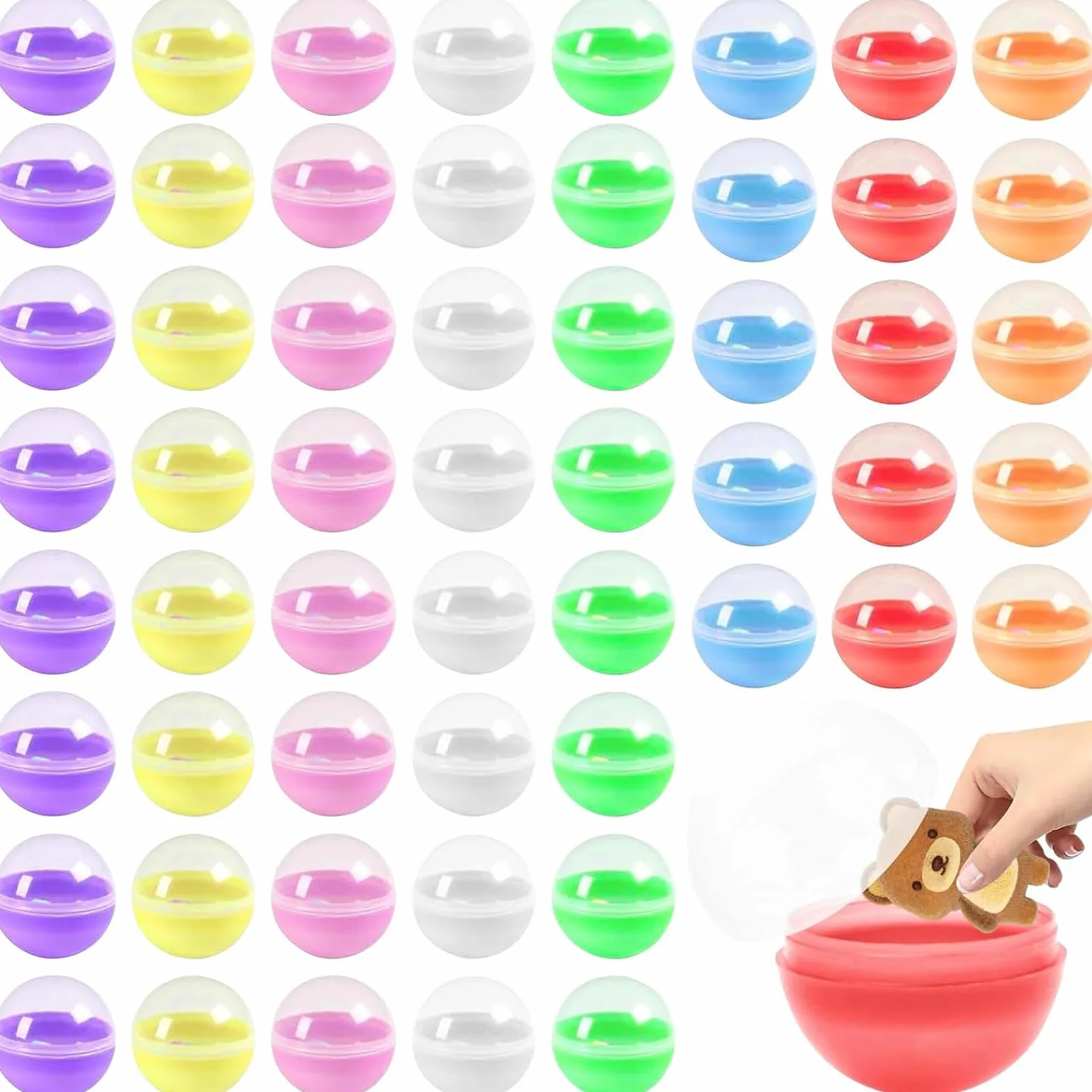 CHmiss 100 sztuk przezroczystych kulek z możliwością otwierania, loteryjnych kulek bingo, przezroczyste plastikowe kulki, wypełniane małe okrągłe kapsułki, przezroczyste loterii, na imprezy, wesela
