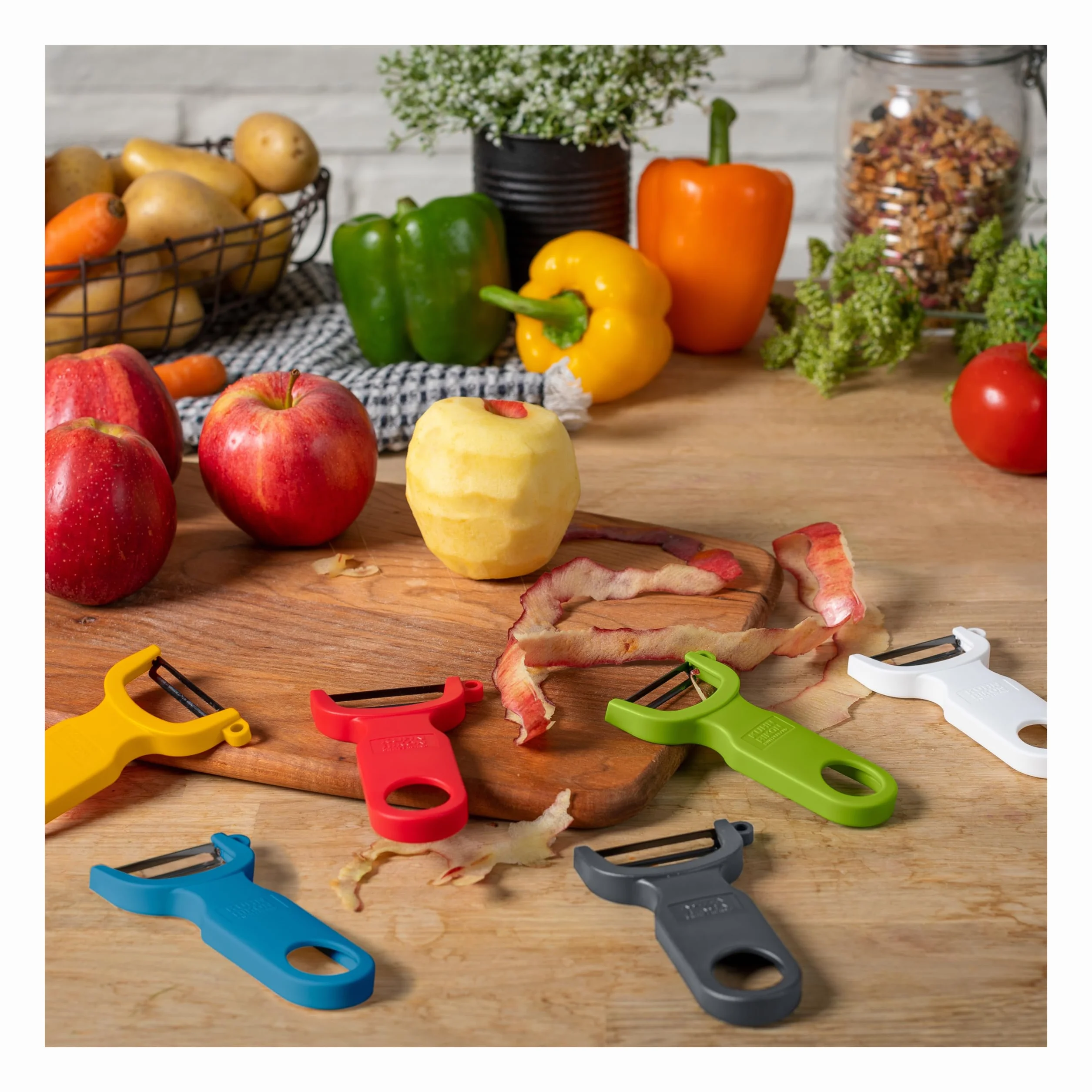 KUHN RIKON Swiss Peeler 2-częściowy zestaw obieraczek do warzyw, ostrze ze stali nierdzewnej, szare i białe, plastikowe, 3