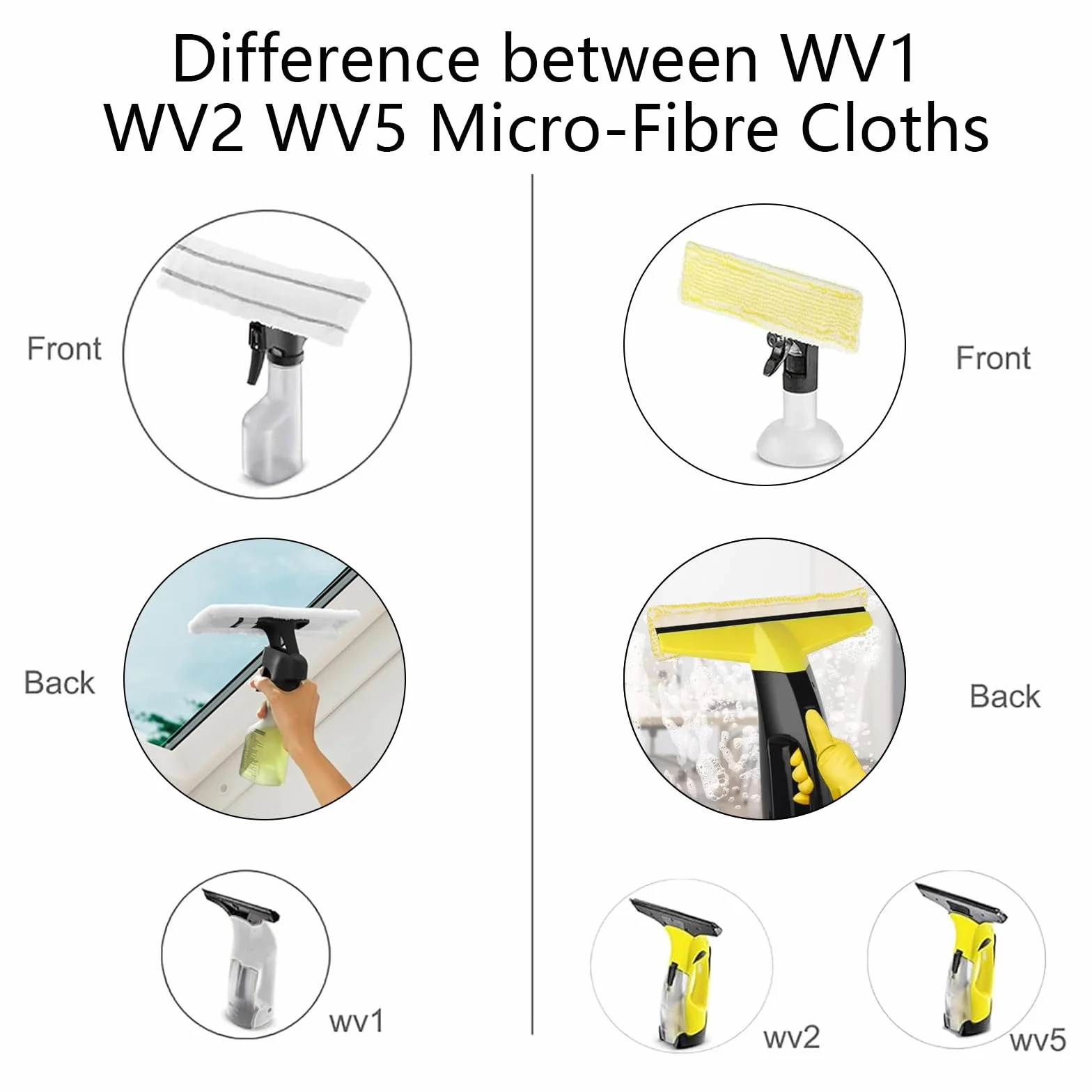 Wycieraczka z mikrofibry, 4 sztuki, do czyszczenia okien Kärcher części zamiennych, nakładka na mop z mikrofibry, części zamienne, nadaje się do Karcher WV2 WV5