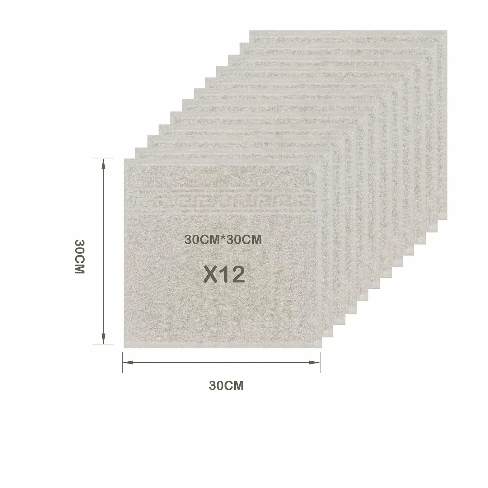 nice homeit Zestaw 12 chusteczek do rąk mini 30x30 cm 100% bawełna ciemnoszary