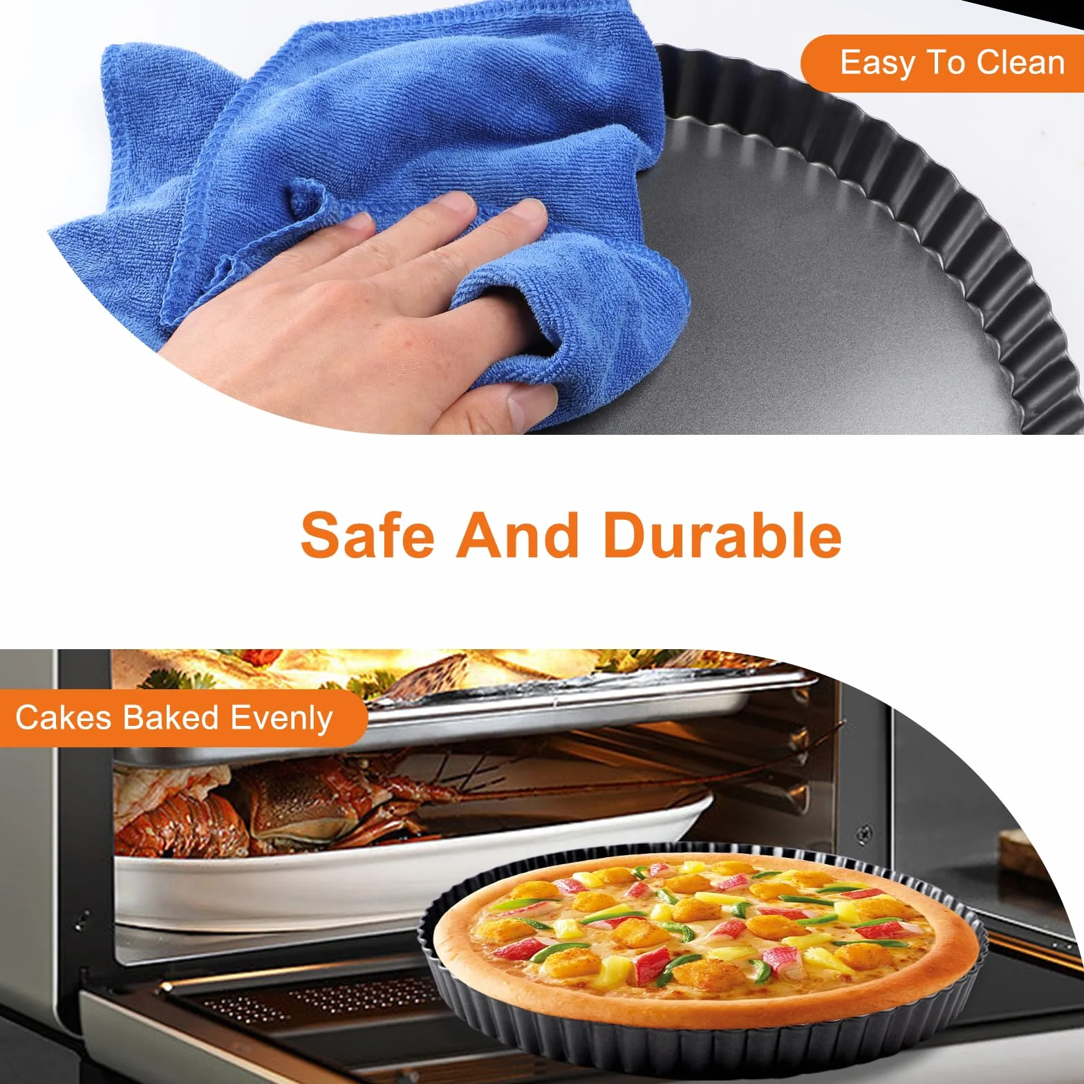Naczynie do tarty 28 cm, naczynie do quiche z podstawą do podnoszenia, blaszka do tarty z wyjmowaną podstawą, bezpieczne naczynie do flan, naczynia do ciast, formy do pieczenia, małe naczynia