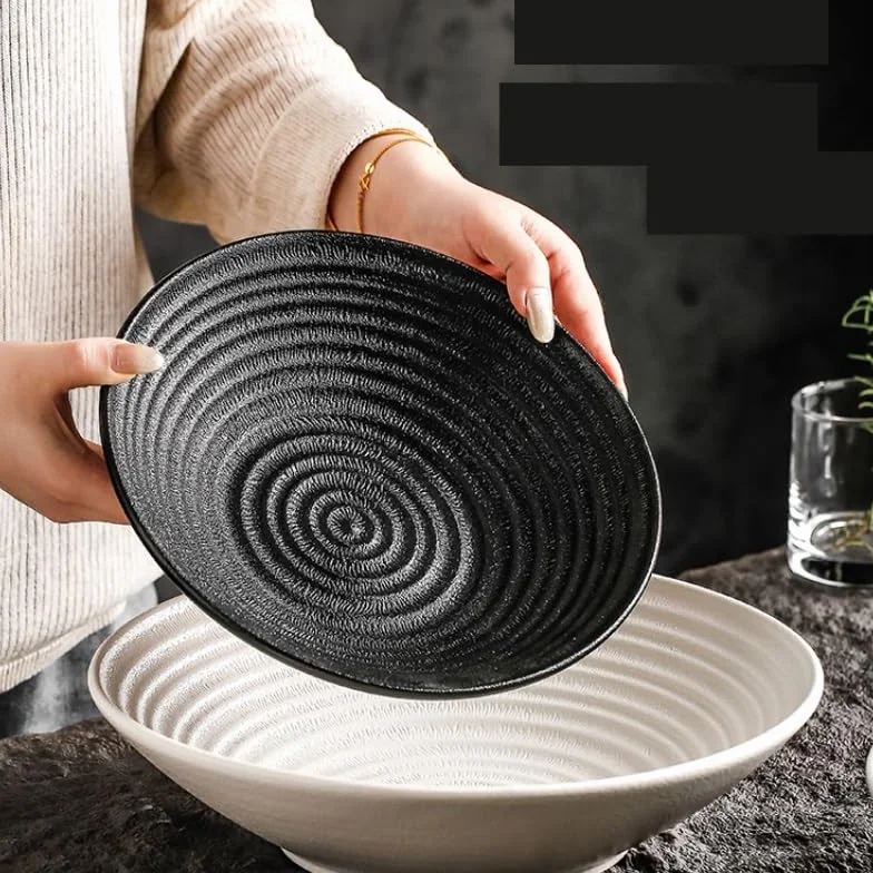 Talerze Japońska Miska Na Zupę Domowa Marynowana Ryba Duża Miska Miska Na Makaron Duża Miska Ceramiczna Duża Miska Duża Miska Na Gotowaną Rybę Talerze Obiadowe，A
