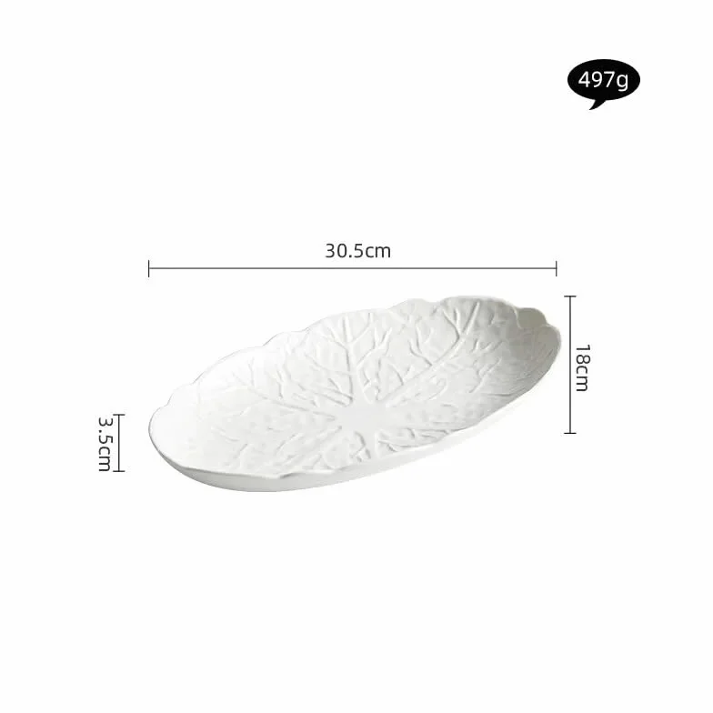 Talerze Kreatywny Owalny Talerz Na Parze Z Rybą Ceramiczny Tłoczony Talerz Na Rybę Naczynia Domowe Charakterystyczna Zastawa Stołowa Do Restauracji Hotelowych Talerze Obi，12 Inches