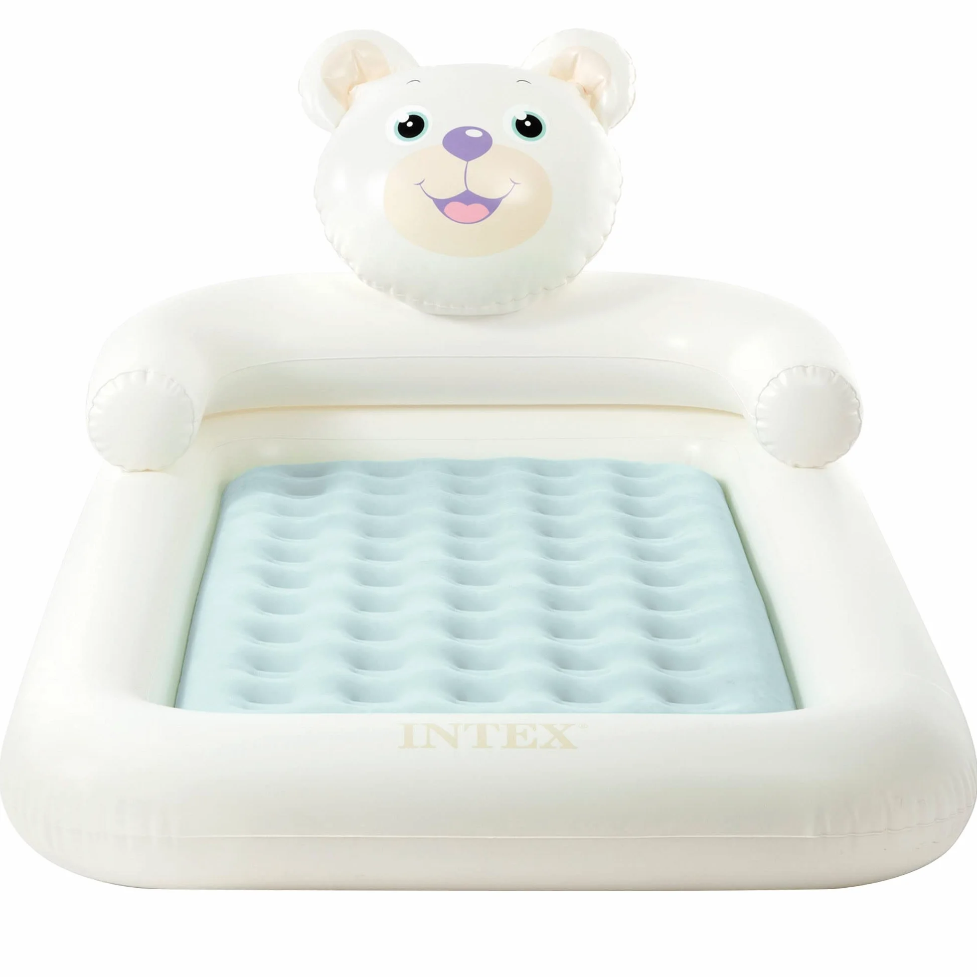 Intex 66814NP - Materasso Gonfiabile Lettino Bear Kidz, Casa e Viaggio, PVC, Multicolore, 114x178x71 cm