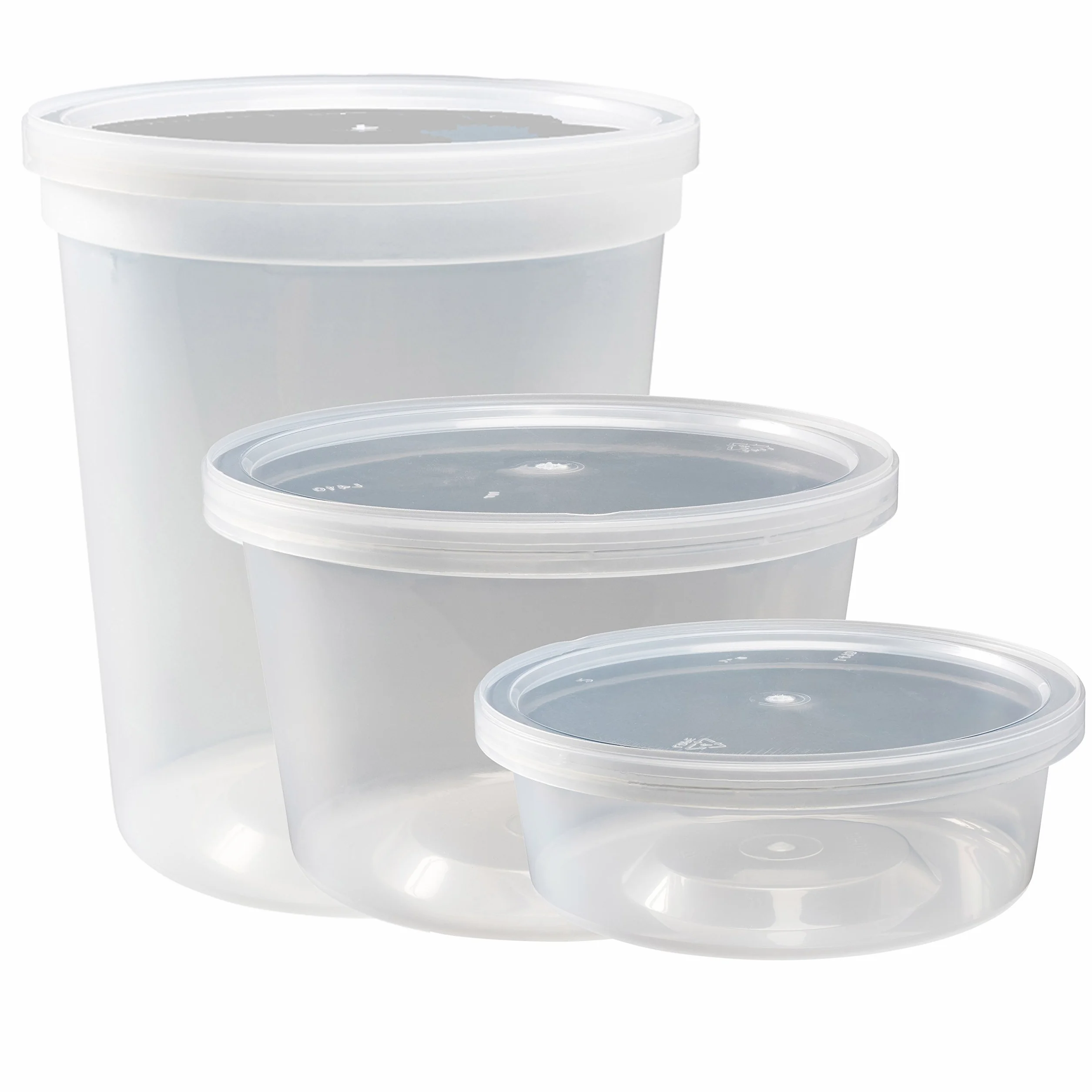 DuraHome Pojemniki do przechowywania żywności z pokrywkami 230 ml, 470 ml, 900 ml, zestaw combo, 70 zestawów bez BPA, szczelny, okrągły, przezroczysty pojemnik na wynos, do gotowania w kuchence