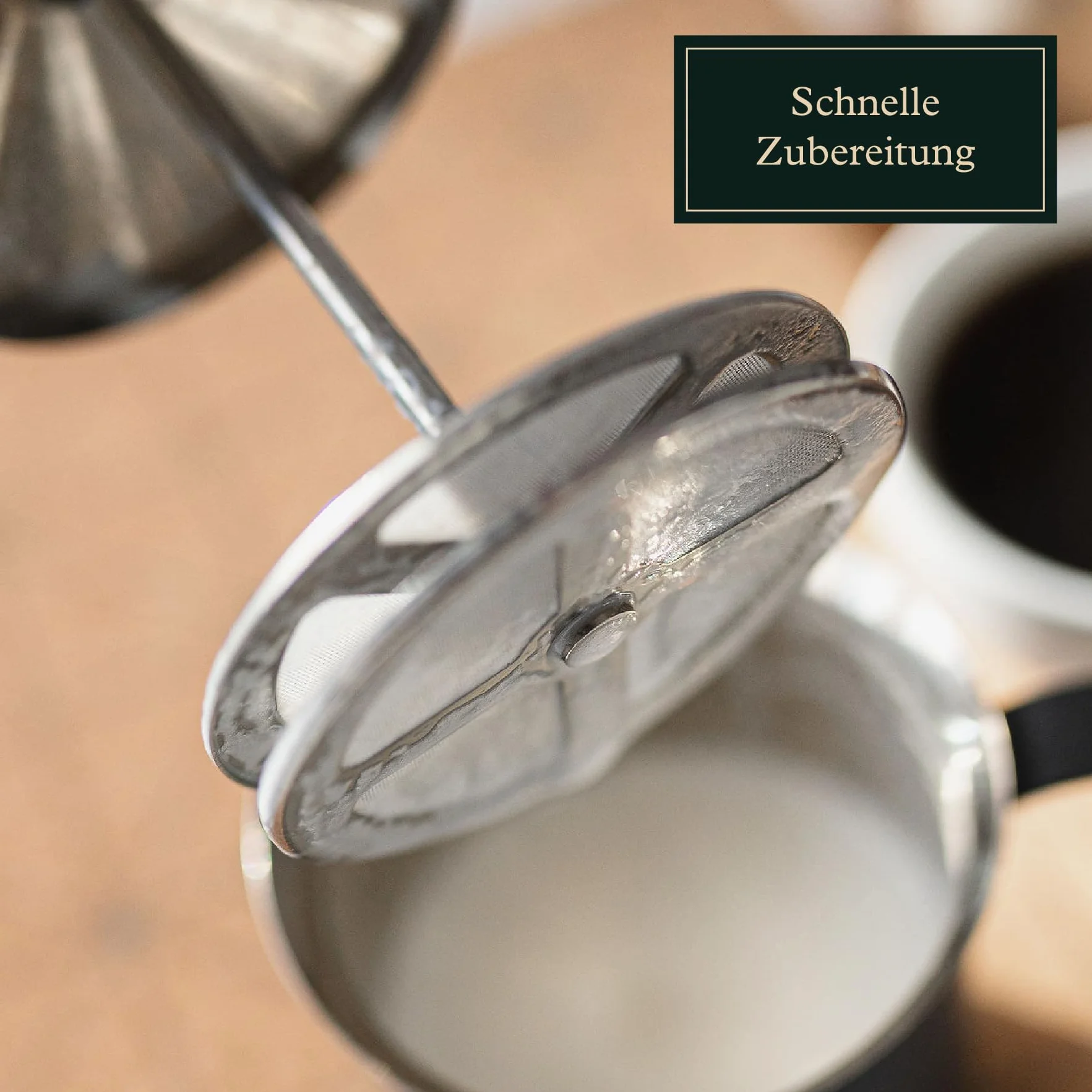 Ręczny spieniacz do mleka ze stali nierdzewnej I ręczny spieniacz do mleka z podwójnym sitkiem z siatki do kremowej pianki mlecznej I 400 ml Milk Frother do cappuccino i latte – nadaje się do