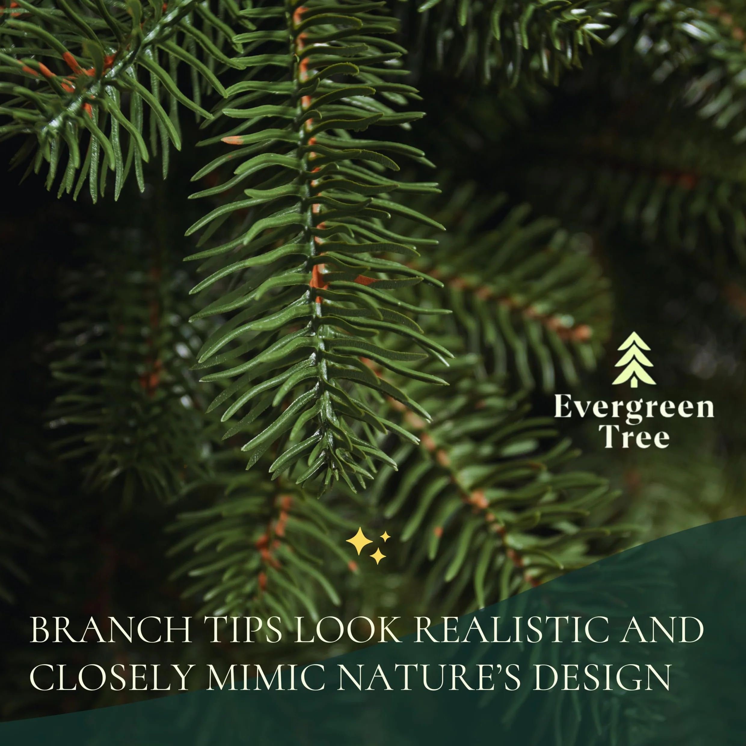 Evergreen Tree® Sztuczna choinka 210 cm, wysokiej jakości, 100% formowana wtryskowo, z drewnianym stojakiem, prawdziwe gałązki – Made in EU – Artificial Christmas Tree