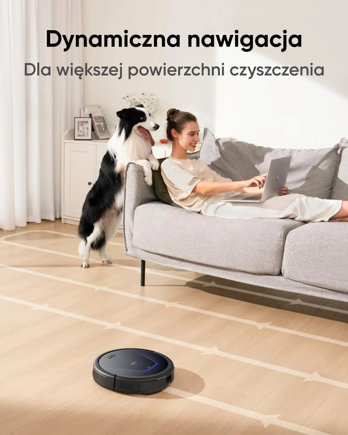 eufy G50 Automatyczny odkurzacz z silnym ssaniem 4000 Pa, dynamiczna nawigacja, grzebień Pro-Detangle, szczotka rolkowa, idealny do sierści zwierząt, twardych podłóg, dywanów(odnowiona)