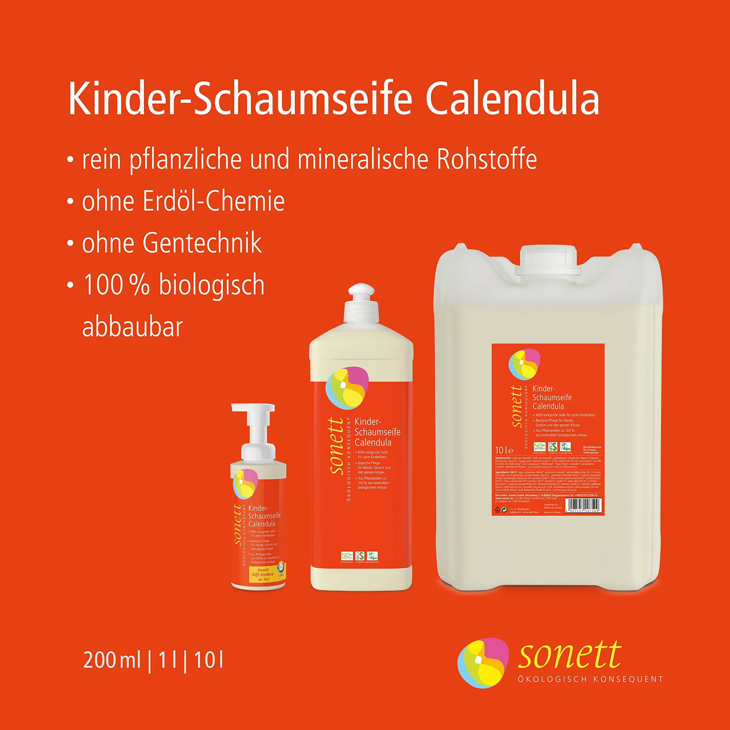 Sonett Dziecięce mydło piankowe Calendula, 200 ml