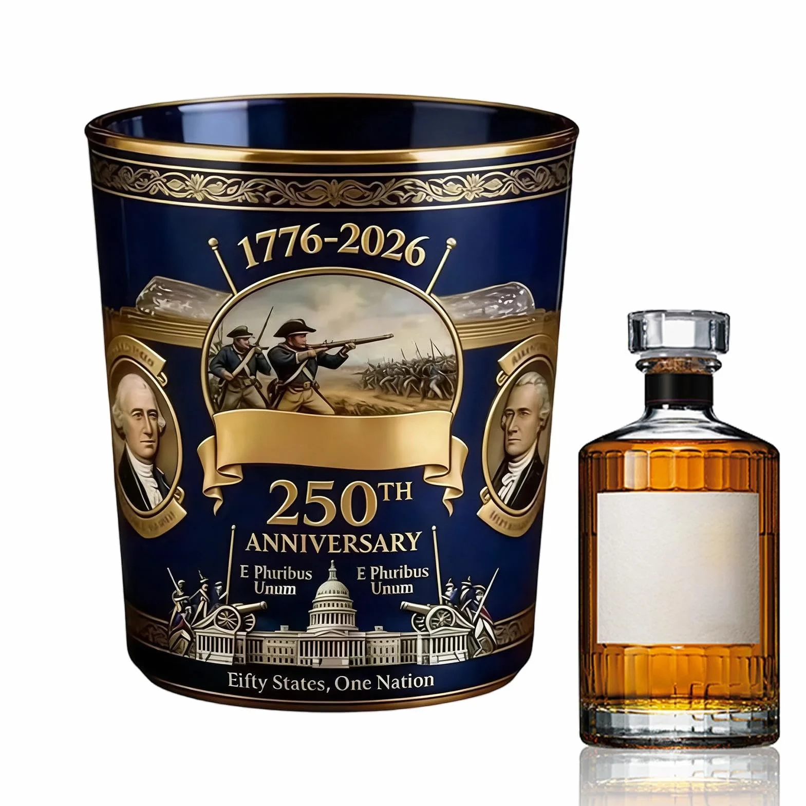 Szklanki do whisky dla mężczyzn | Szkło na 250-lecie Ameryki | Kieliszki do koktajli - dla Ojca Mężczyzny Entuzjasty Kolekcjonera Gospodarza Baru Domowego Restauracji Hotelu Klubu Półki