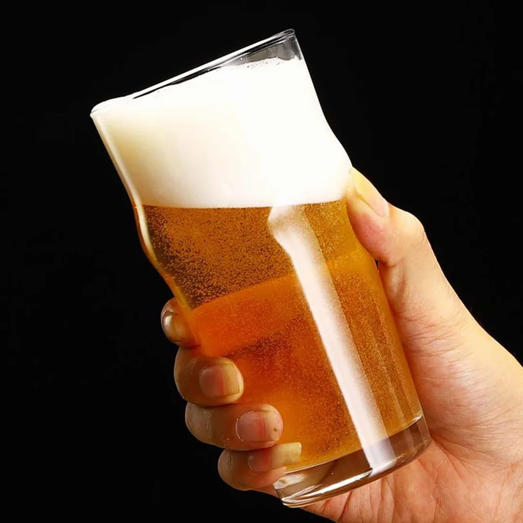 Zestaw 6 szklanek do piwa, wysokie szklanki do picia, 590 ml, szklane kubki Margarita, podstawowe szklanki barowe, design w stylu pubowym, do kieliszków barowych, wina, soku, mrożonej herbaty