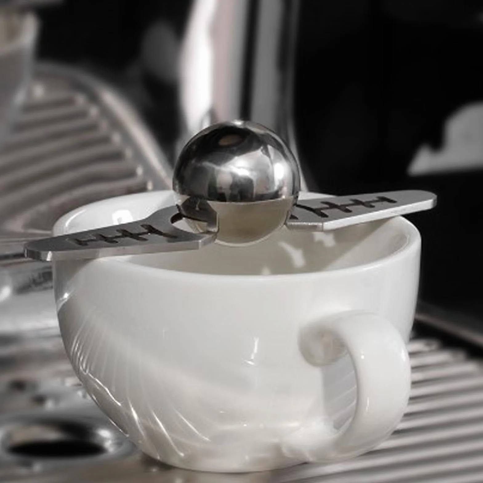 Ekstrakt z Kawy na żywo Chłodzące Kulki Lodowe do Espresso, Entuzjaści Kawy Wielokrotnego Użytku ze Stali Nierdzewnej Chłodziarka do Espresso ze Stojakiem Narzędzie do Chłodzenia