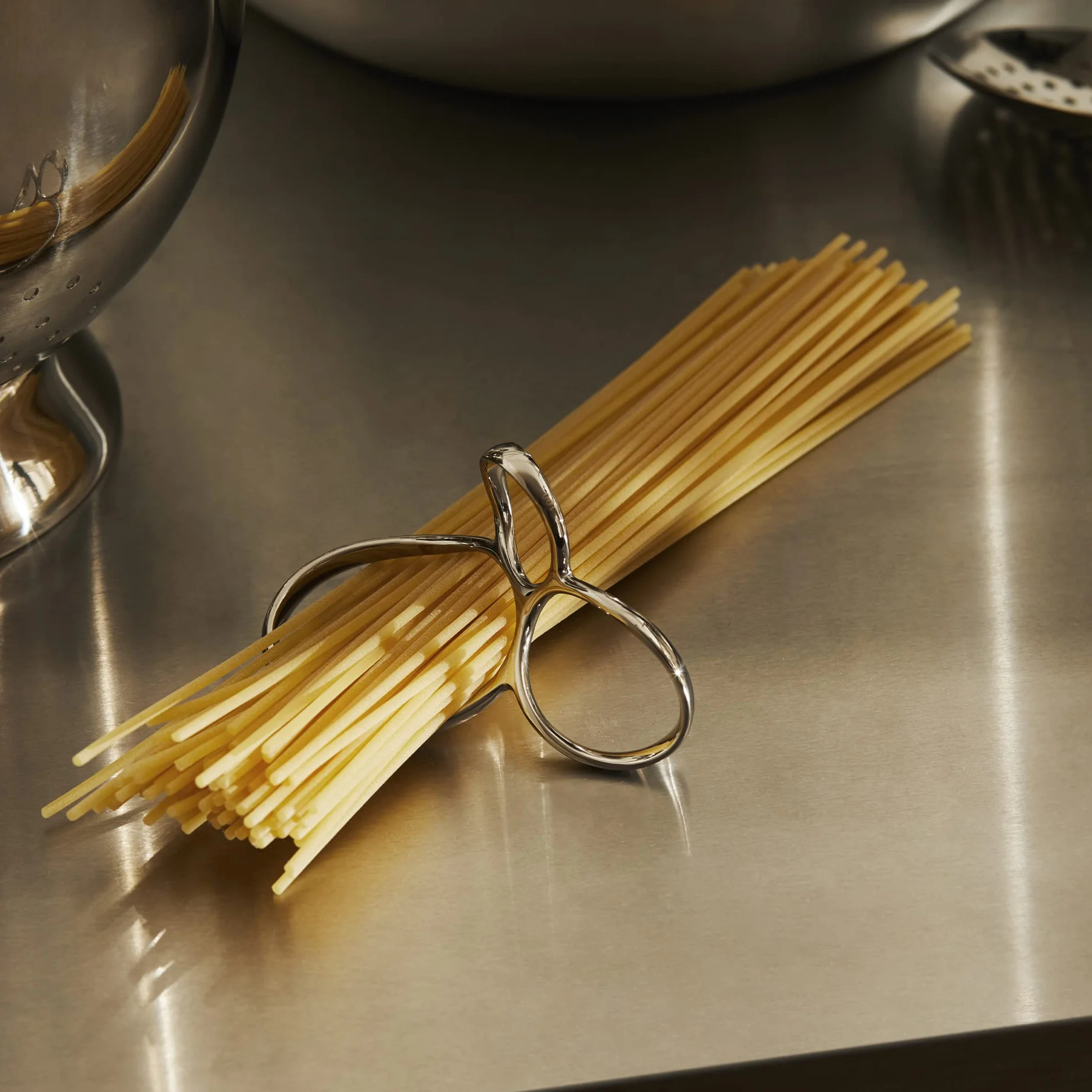 Alessi Miarka do Spaghetti, Srebrny, 9.02 x 7.01 x 3.51 cm